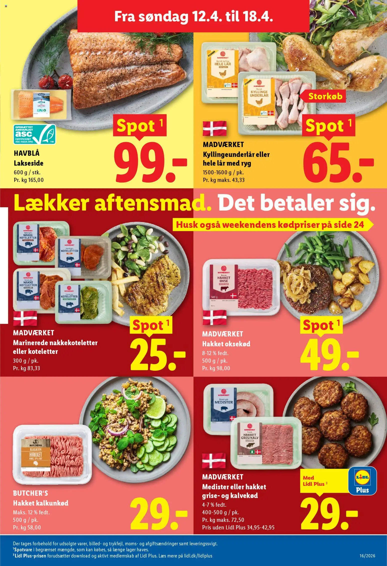 Lidl tilbudsavis – gyldig fra 12.04.2026 | Side: 3 | Produkter: Koteletter, Oksekød, Kalkun, Søm