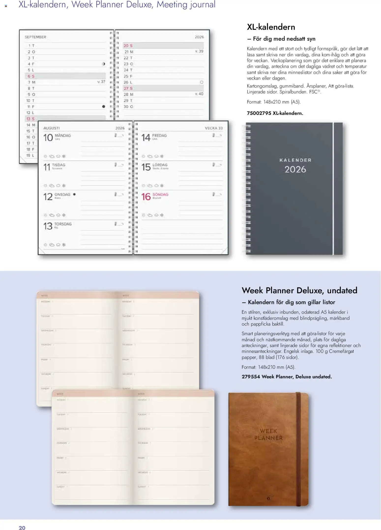 Lyreco reklamblad aktuell från 26.01.2026 | Sida: 20 | Produkter: Kalender