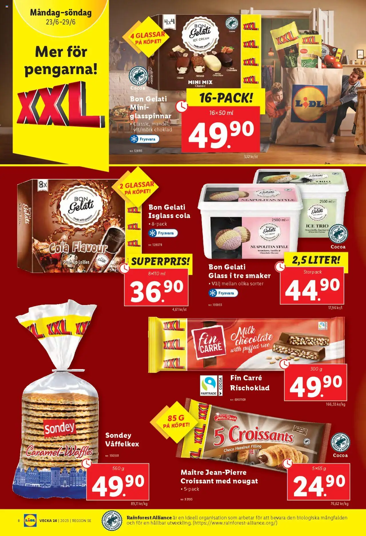 Lidl reklamblad aktuell från 23.06.2025 | Sida: 8 | Produkter: Glasspinnar, Choklad, Isglass, Glass