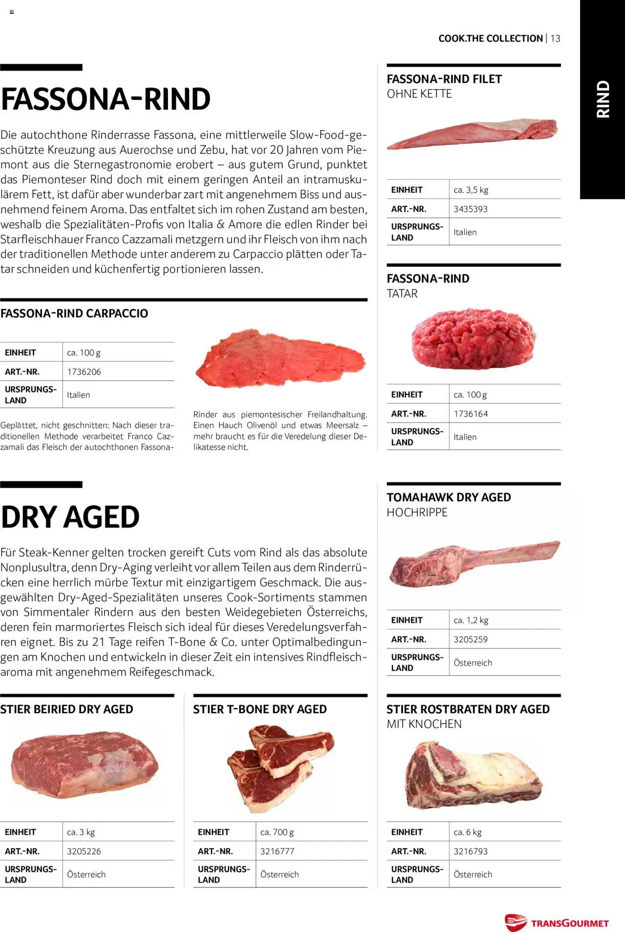 Transgourmet Cook Look-Book gültig ab 01.09.2023 | Seite: 13 | Produkte: Rindfleisch
