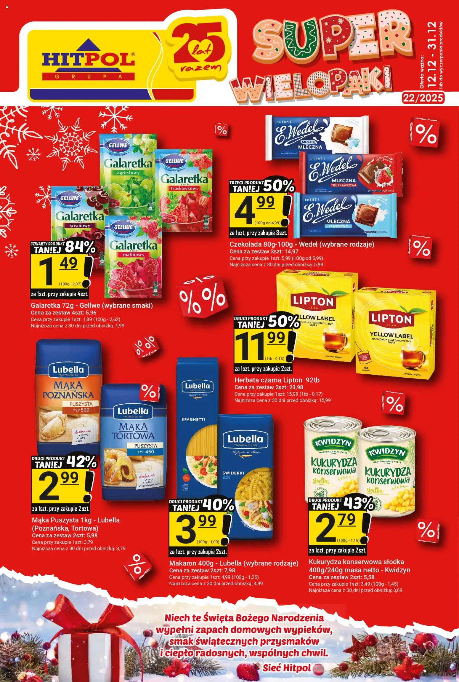 Hitpol Gazetka od 12.12.2025 | Strona: 1 | Produkty: Galaretka, Zapach, Herbata, Warzywa