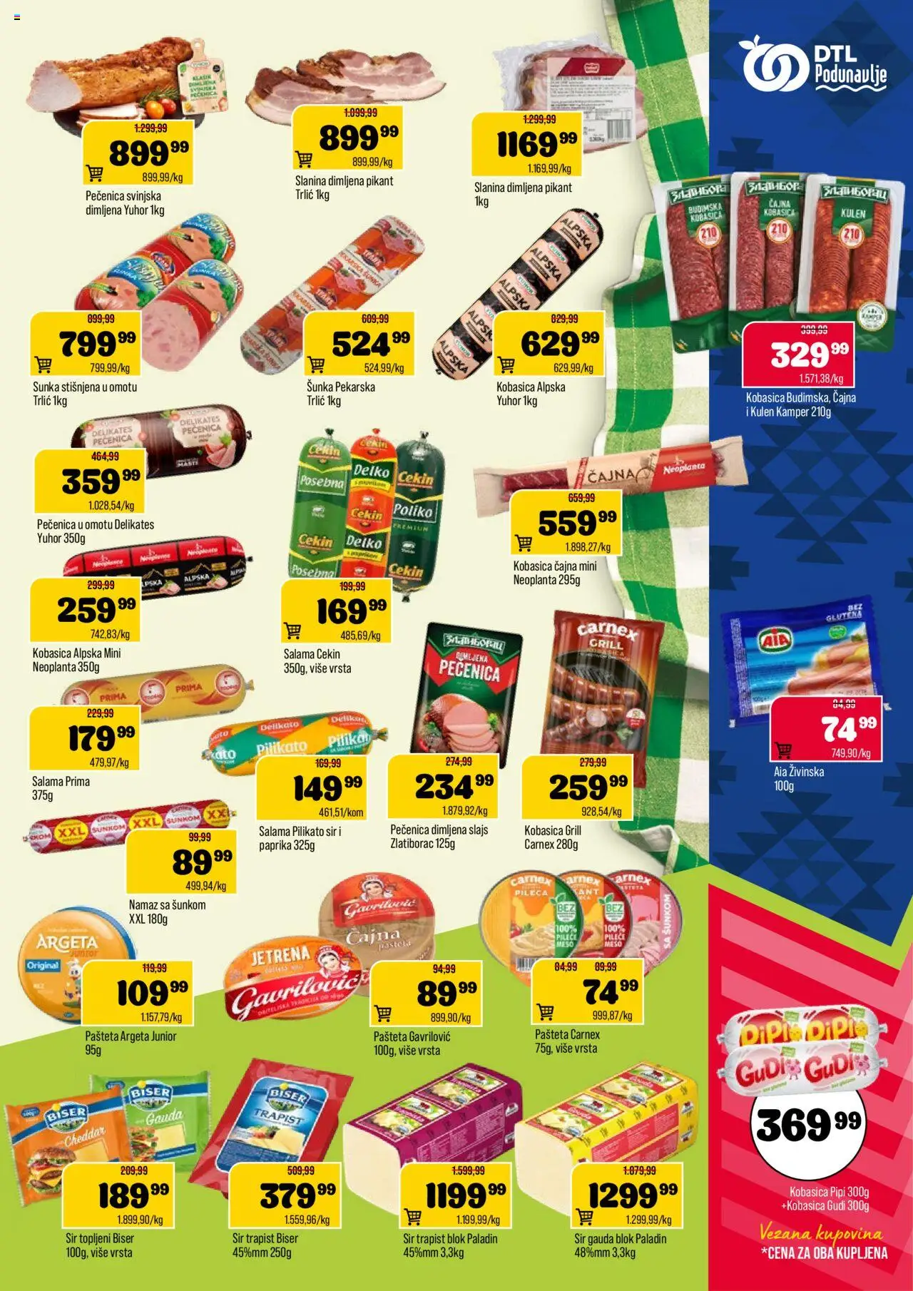 Podunavlje katalog - važi od 13.08.2025 | Strana: 5 | Proizvode: Gouda, Sir, Kobasica, Pečenica