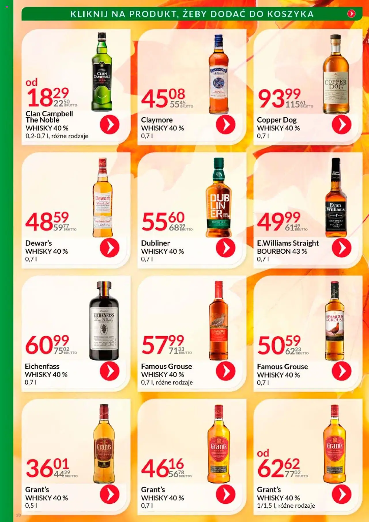 Eurocash Gazetka - Katalog Alkoholowy od 01.10.2025 | Strona: 20 | Produkty: Grant's, Bourbon, Whisky