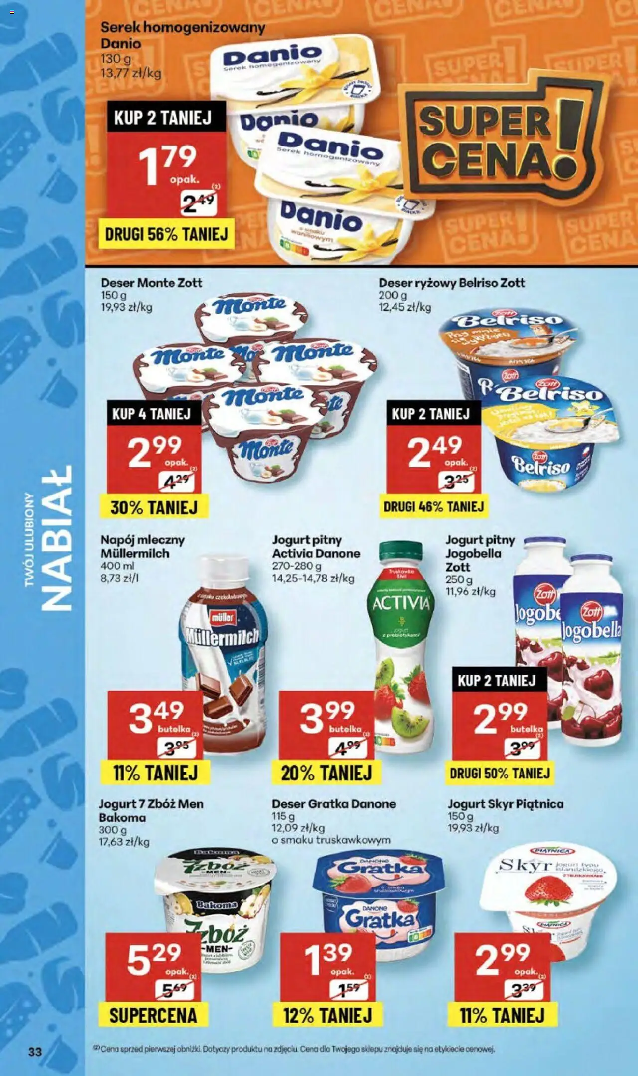Delikatesy Centrum Gazetka - Sklepy Własne od 02.10.2025 | Strona: 33 | Produkty: Serek homogenizowany, Jogurt pitny, Skyr piątnica, Skyr