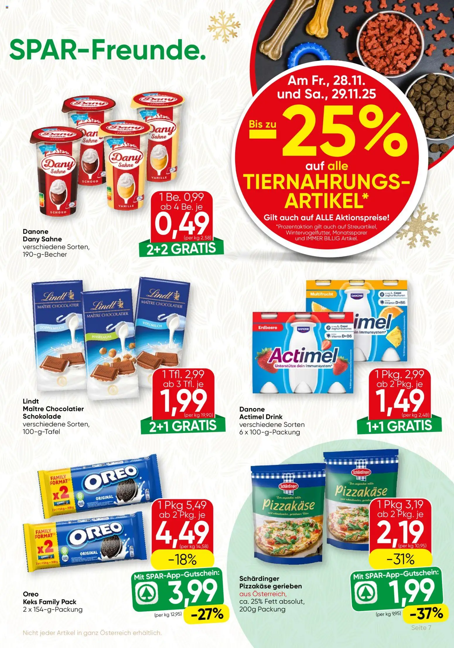 SPAR Gourmet Flugblatt gültig ab 27.11.2025 | Seite: 7 | Produkte: Sahne, Schokolade