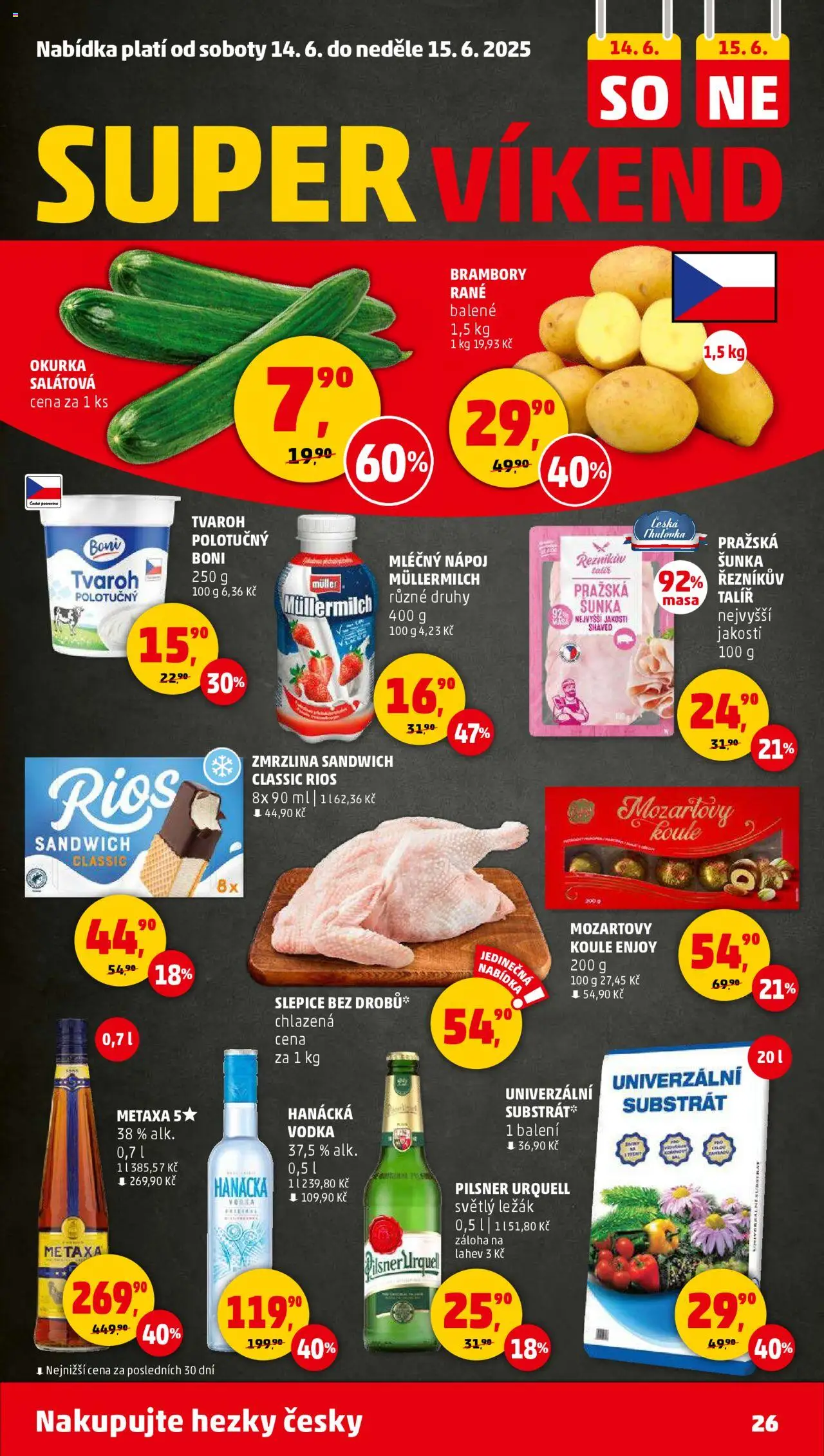 Penny Market leták - Čtvrtečník od 12.06.2025 | Strana: 26 | Produkty: Šunka, Brandy, Pilsner, Mozartovy koule