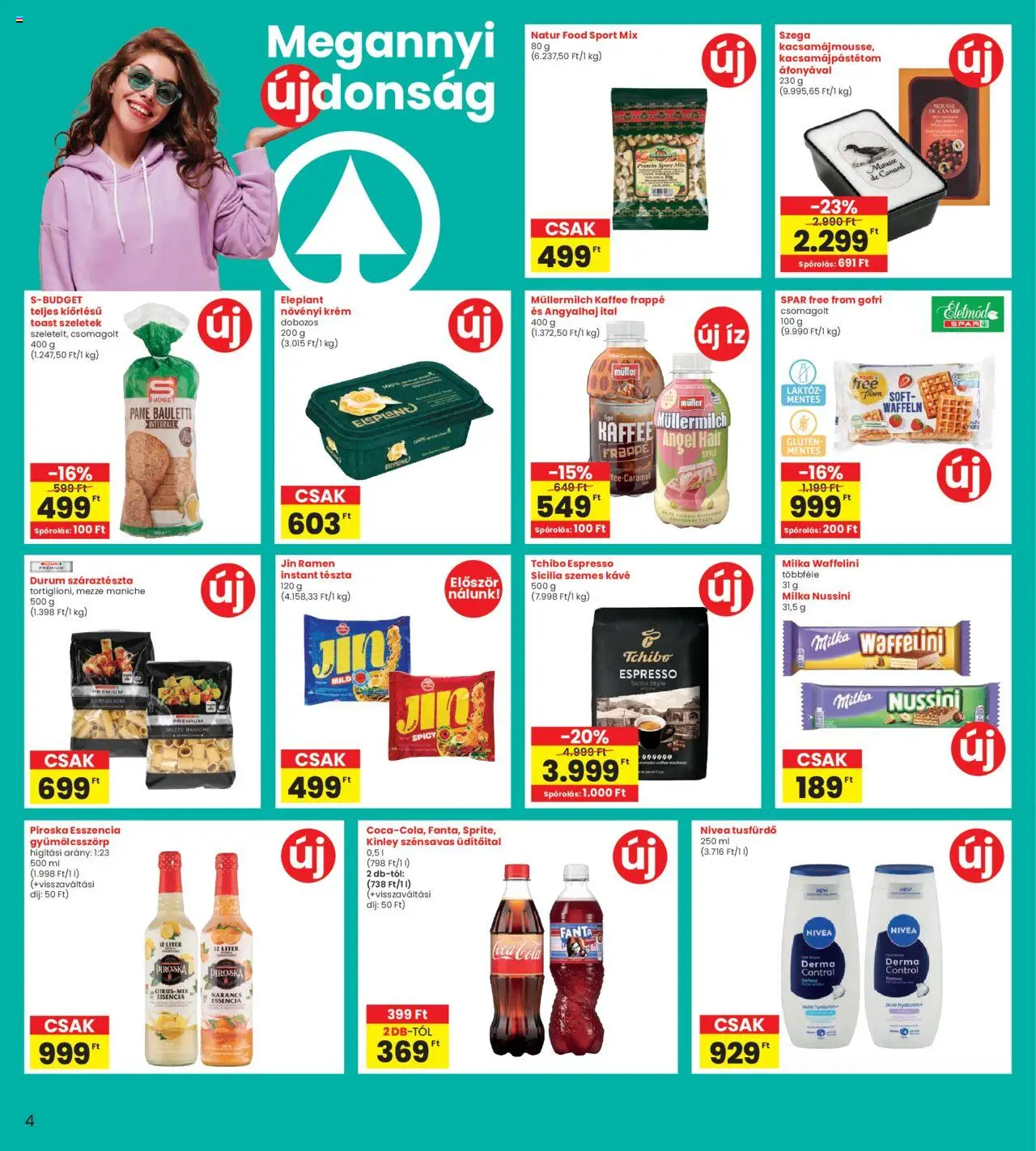 Interspar akciós ujság - amely érvényes a következő dátumtól: 24.10.2025 | Oldal: 4 | Termékek: Fanta, Coca Cola, Kávé, Szemes kávé