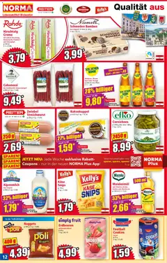 Norma Flugblatt ab 26.01.2026 gültig | Seite: 12 | Produkte: Erdbeeren, Käse, Creme