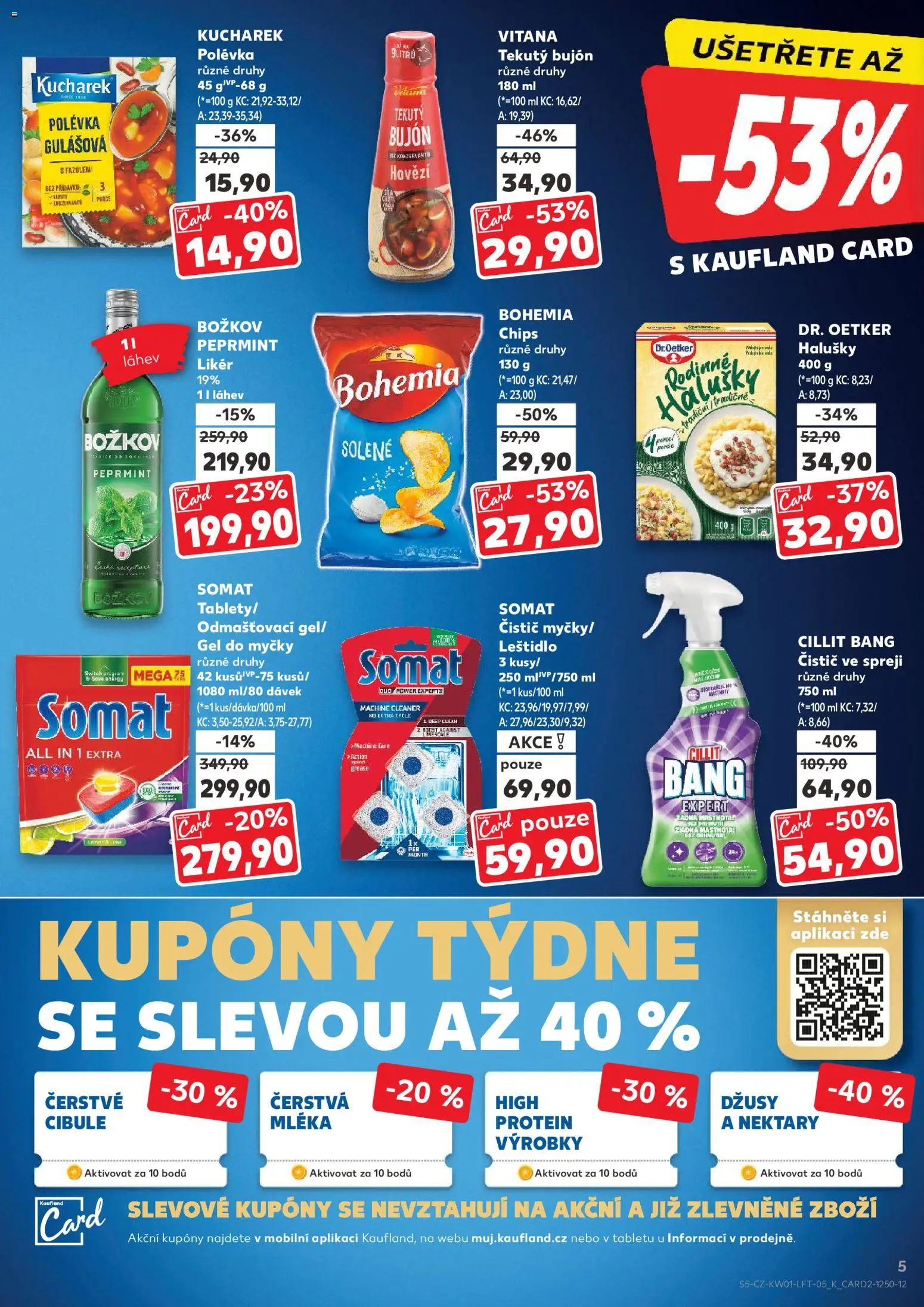 Kaufland leták - Plzeň od 02.01.2026 | Strana: 5 | Produkty: Božkov Peprmint, Somat, Protein, Gel do myčky