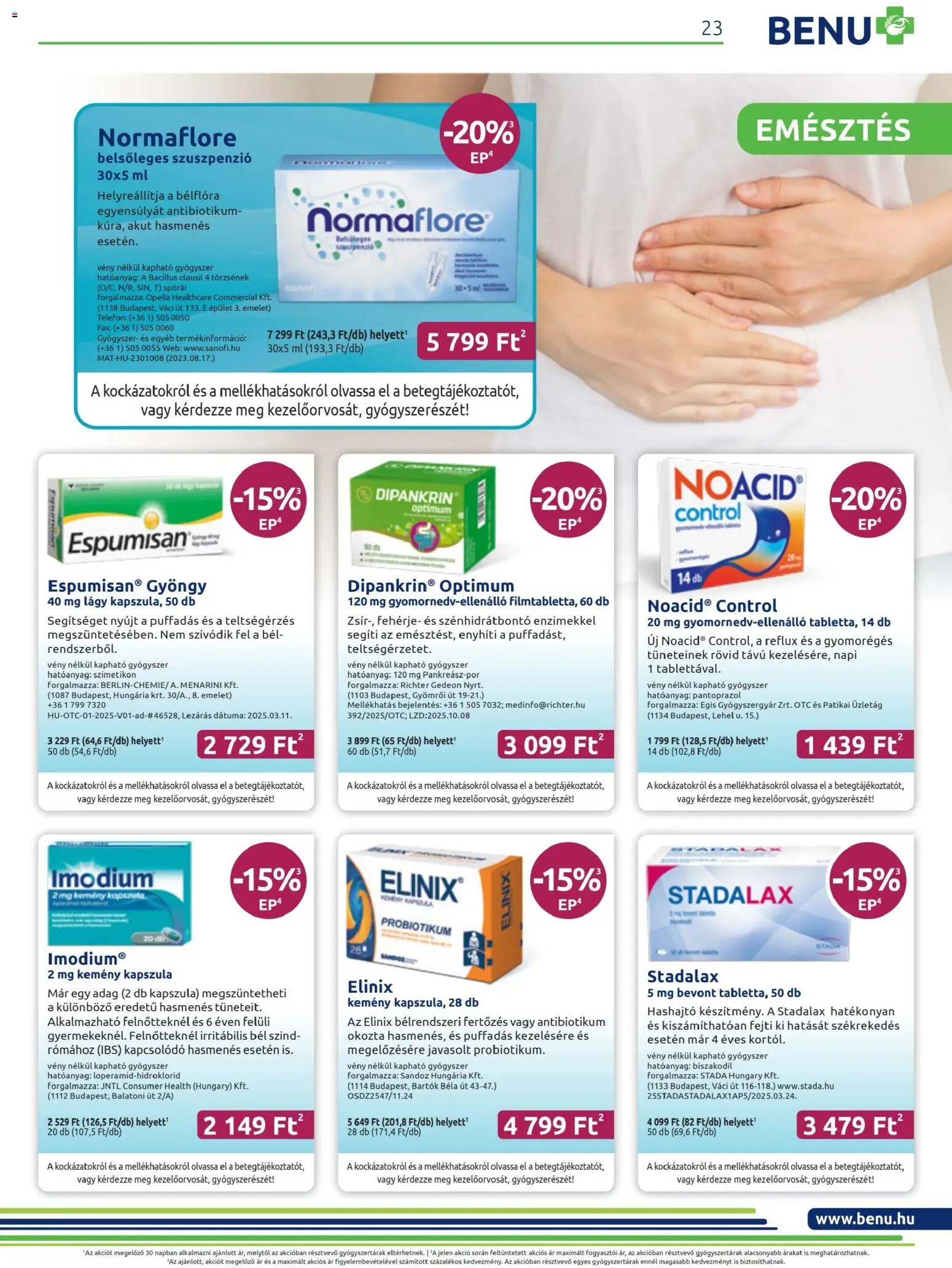 BENU Gyógyszertárak akciós ujság - amely érvényes a következő dátumtól: 01.11.2025 | Oldal: 23 | Termékek: Fehérje