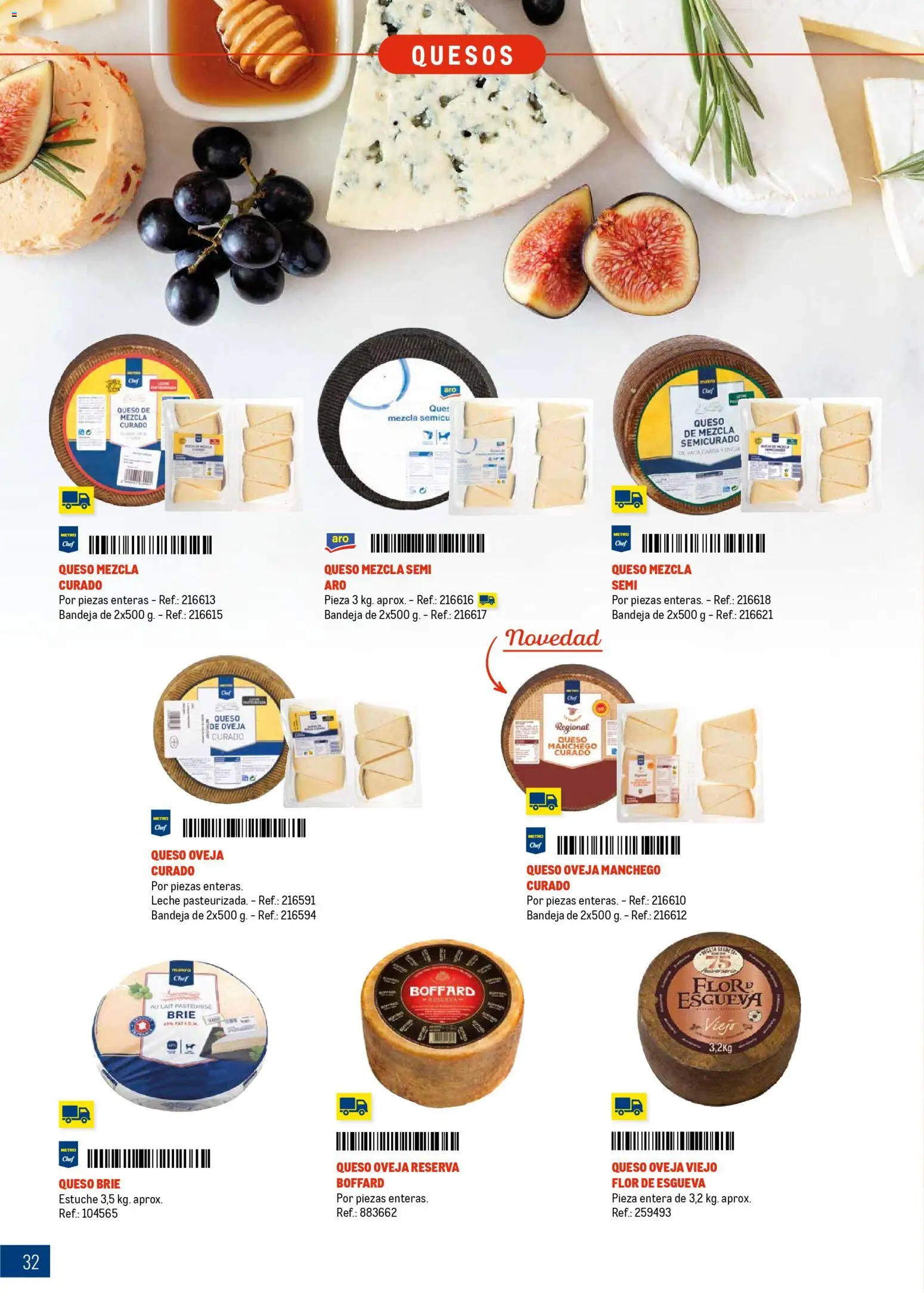 Makro Especial Catering Prat │ válido desde el 16.03.2026 | Página: 32 | Productos: Queso de oveja, Leche, Queso, Bandeja