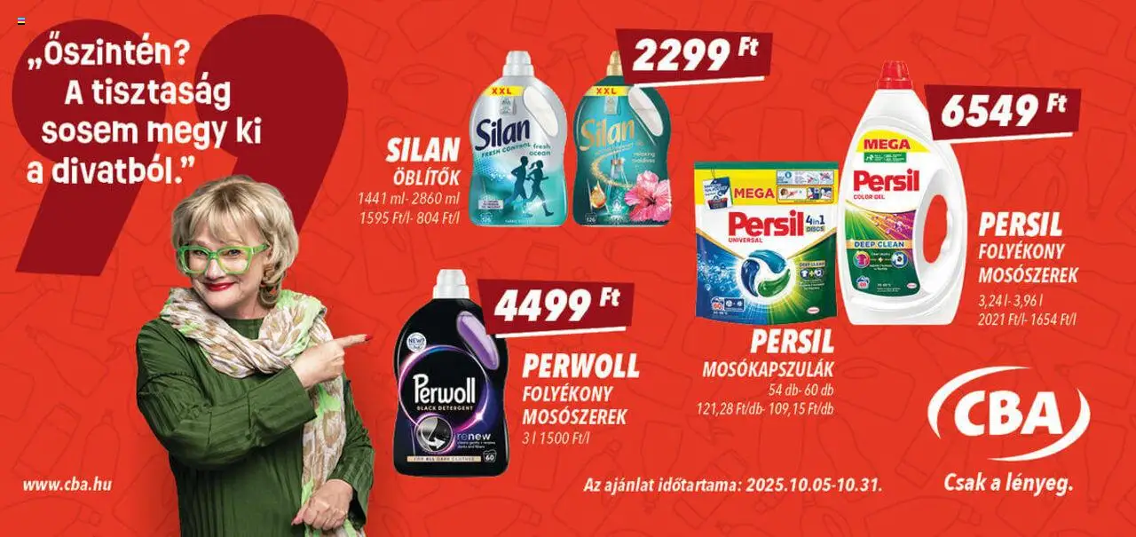 CBA akciós ujság - amely érvényes a következő dátumtól: 05.10.2025 | Oldal: 4 | Termékek: Persil, Perwoll, Mosószerek