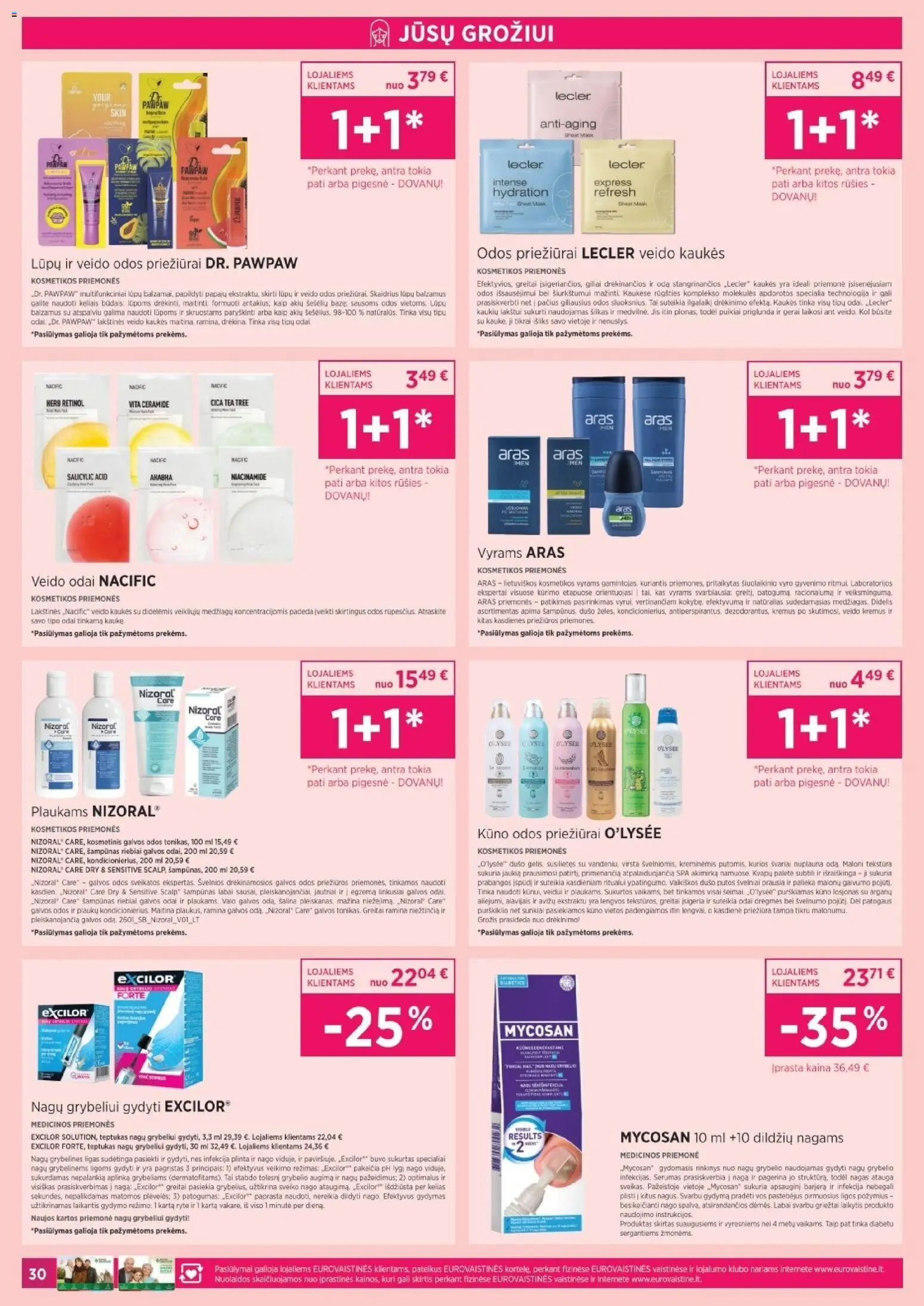 EUROVAISTINĖ akcijos nuo 31.01.2026 | Puslapis: 30 | Prekių: Šampūnas, Teptukas, Kaukė