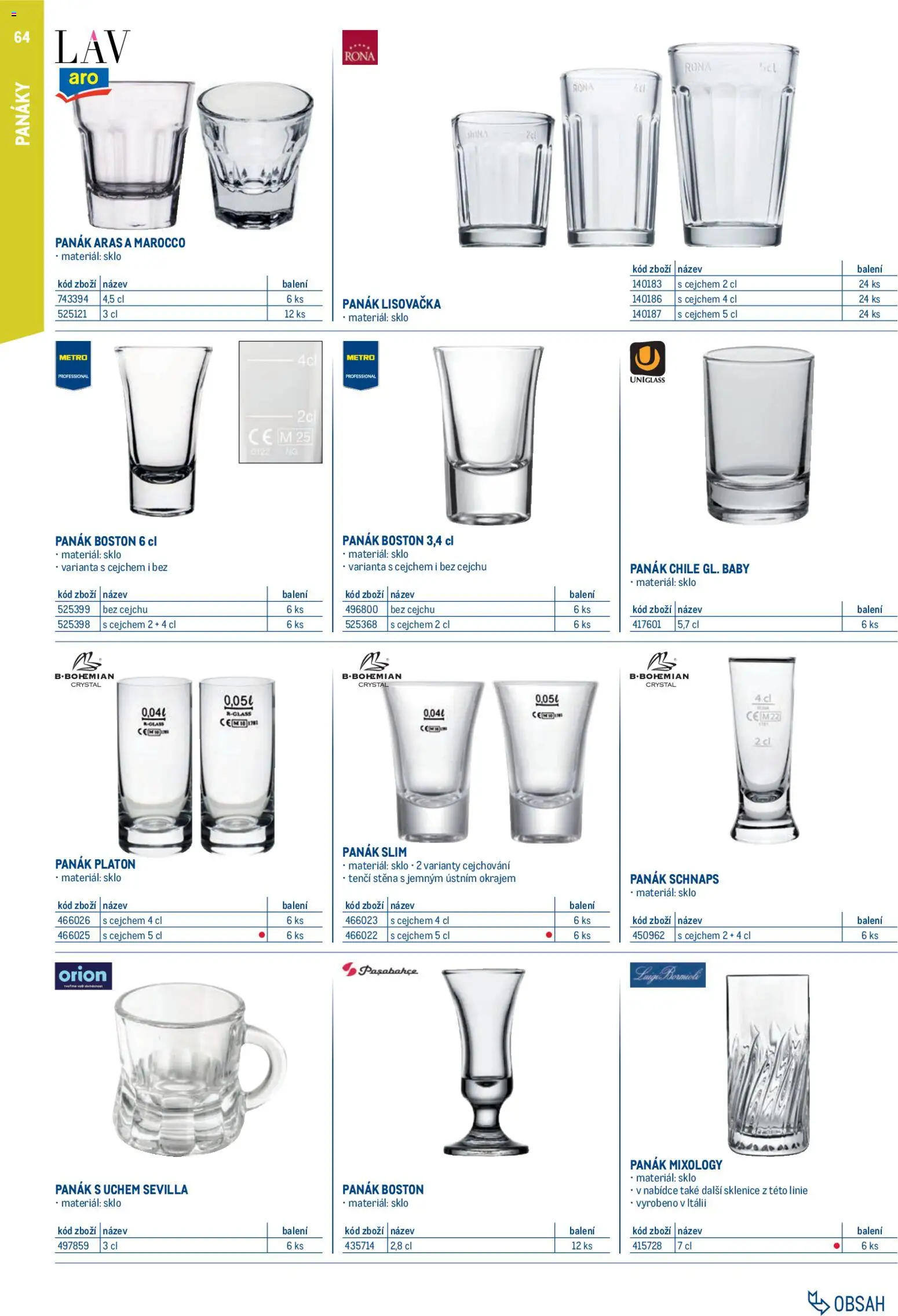 Makro leták - Gastro vybavení a zařízení od 01.02.2026 | Strana: 64 | Produkty: Panák, Sklenice