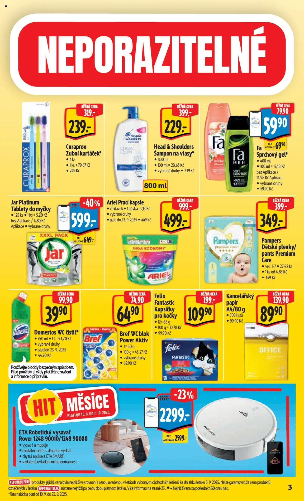 Albert leták - Hypermarket od 10.09.2025 | Strana: 7 | Produkty: Wc blok, Head & Shoulders, Robotický vysavač, Jar platinum