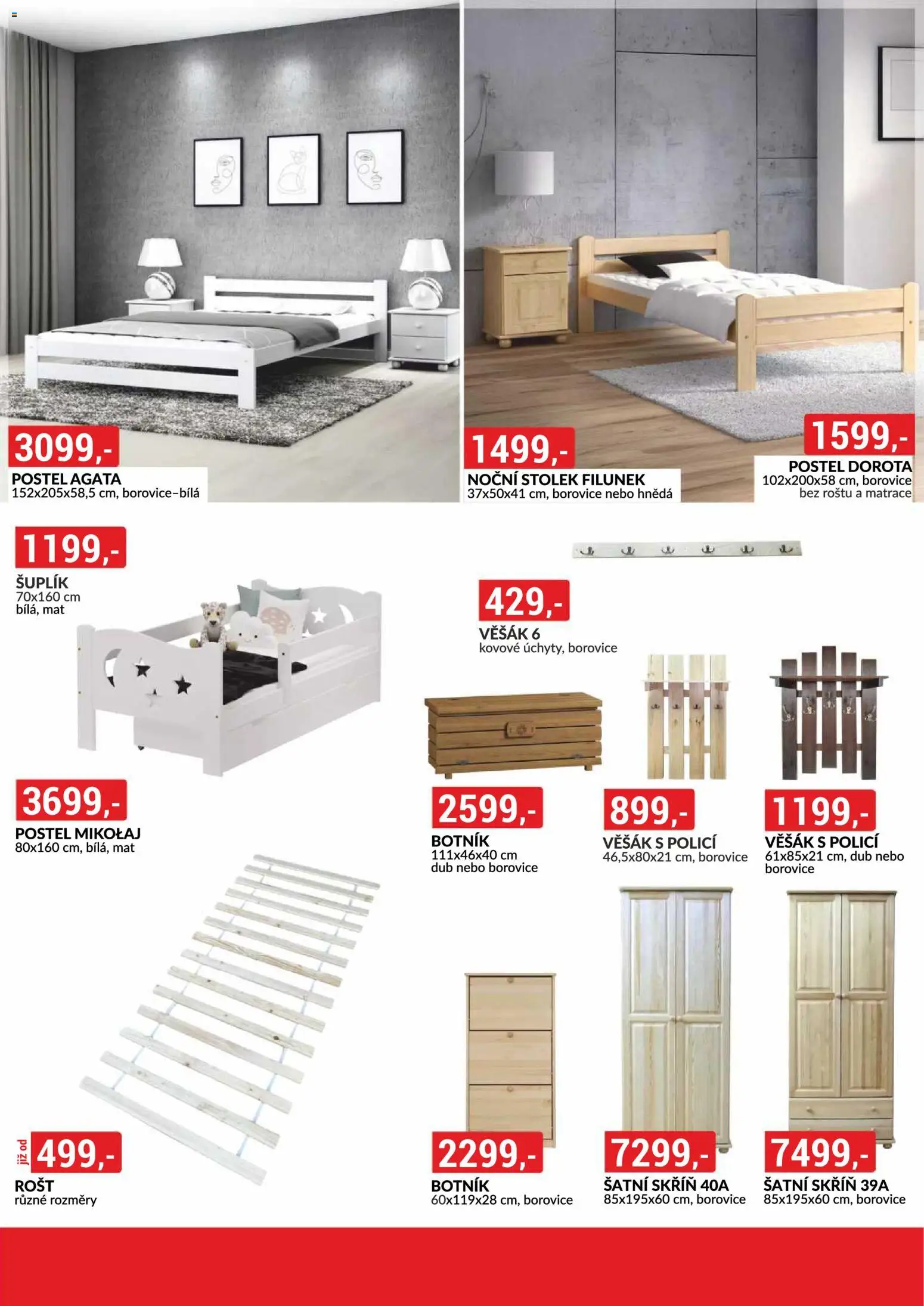 BAUMAX leták - Zařiďte si bydlení od 01.01.2026 | Strana: 10 | Produkty: Postel, Šatní skříň, Noční stolek, Skříň