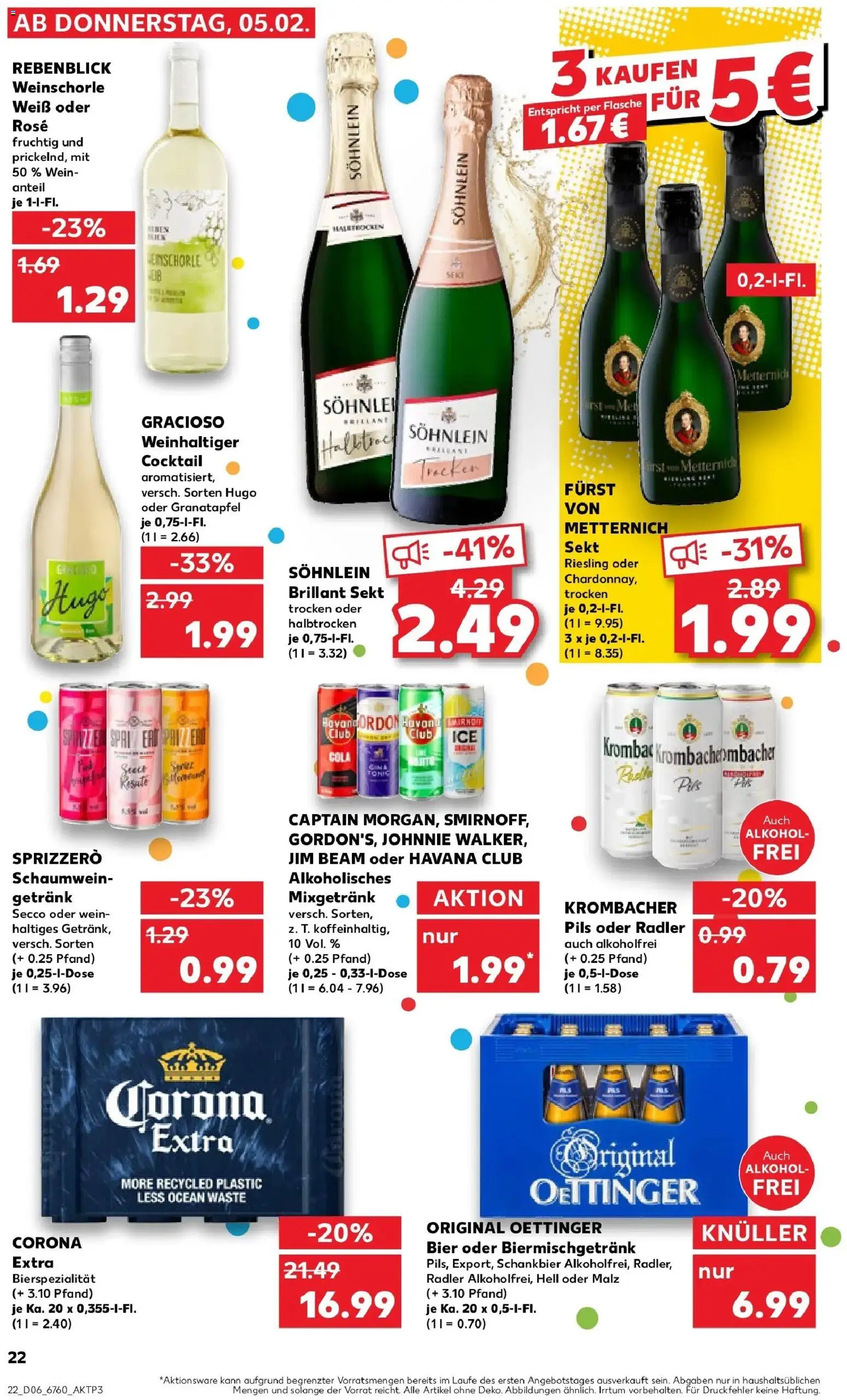 Kaufland prospekt Lichtenfels	 – gültig ab 09.02.2026 | Seite: 22 | Produkte: Jim beam, Granatapfel, Sekt, Hugo