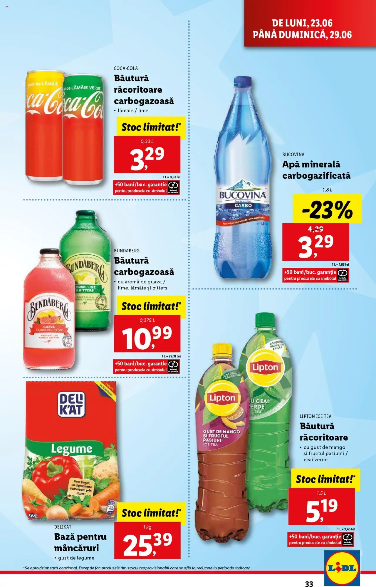 Catalog Lidl – valabil de la 23.06.2025 | Pagină: 33 | Produse: Ceai, Apă, Zahăr, Lămâie