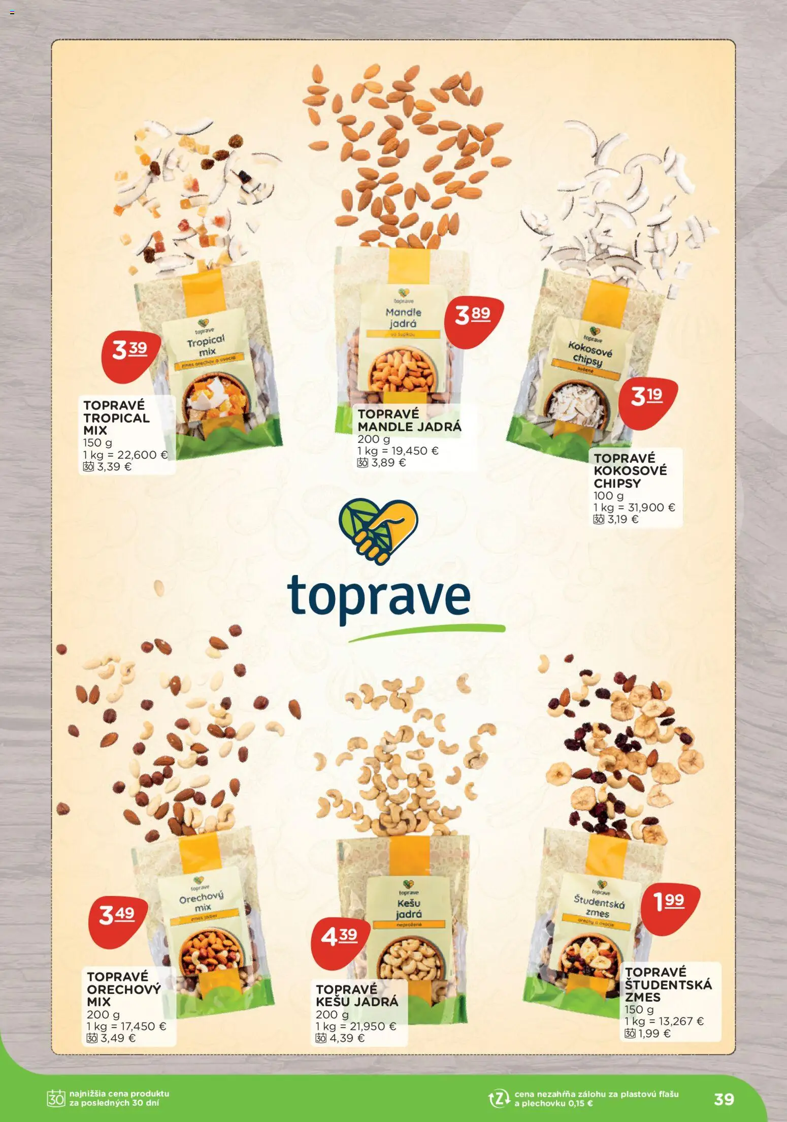 Nové Terno akcie – leták je platný od 10.11.2025 | Strana: 39 | Produkty: Chipsy, Mandle