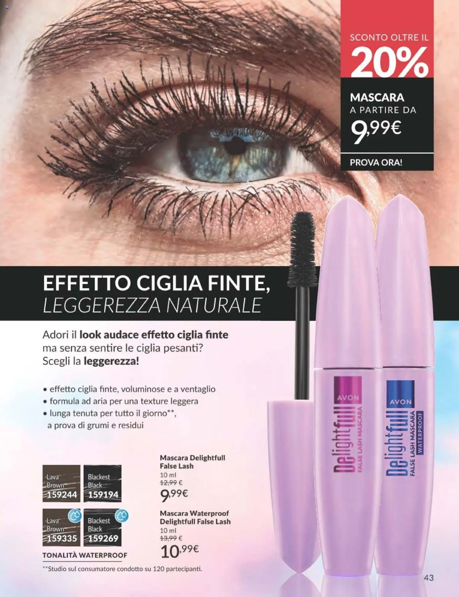 Volantino Avon del 01.02.2026 | Pagina: 43 | Prodotti: Mascara, Ciglia finte