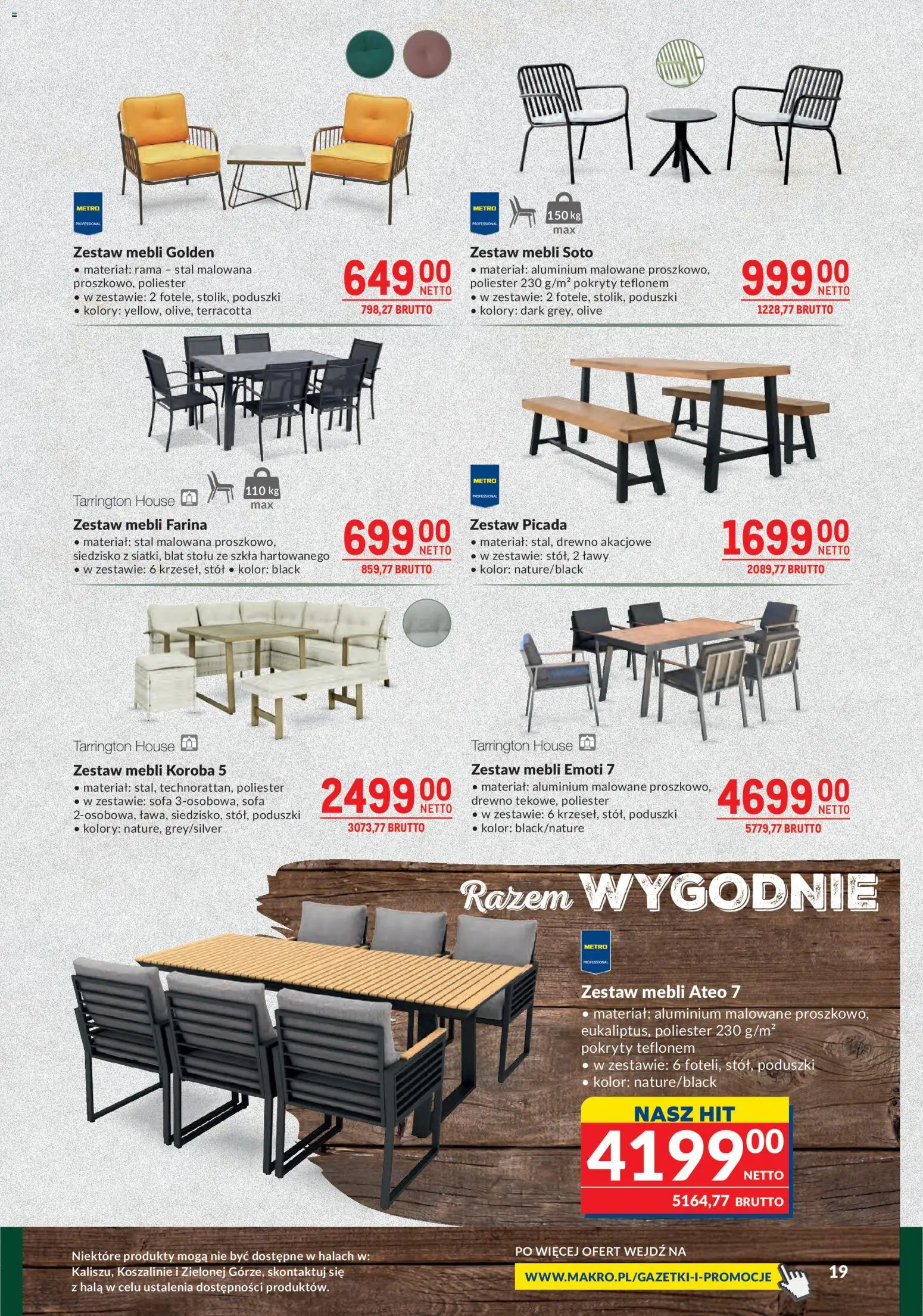 Makro gazetka - Grill-Ogród od 21.04.2026 | Strona: 19 | Produkty: Sofa, Stół