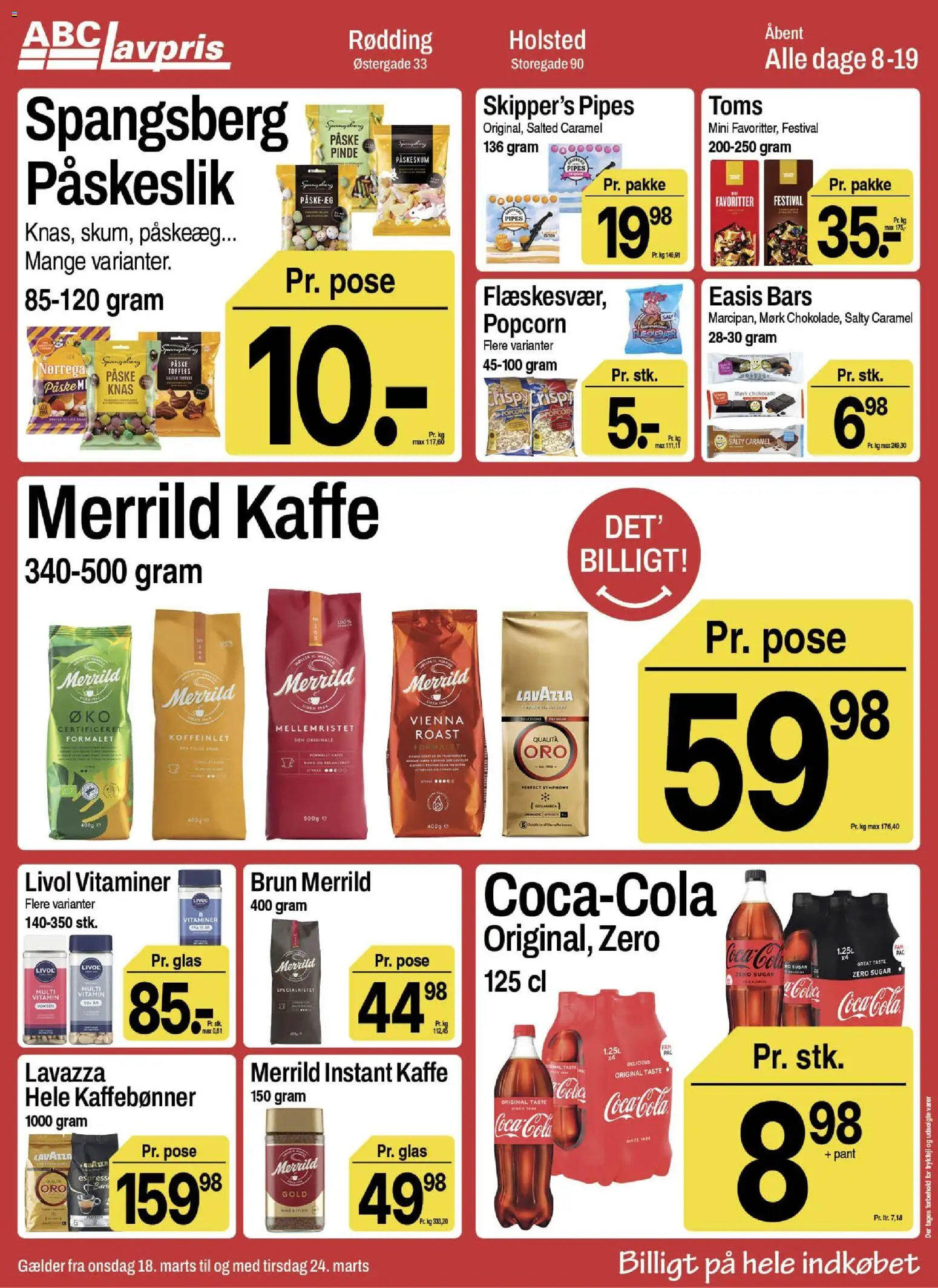 Abc Lavpris tilbudsavis – gyldig fra 18.03.2026 | Side: 7 | Produkter: Kaffe, Chokolade, Cola, Instant Kaffe