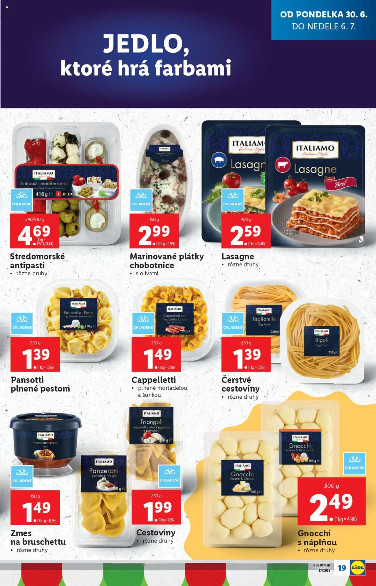 Lidl leták │ platný od 30.06.2025 | Strana: 21 | Produkty: Cestoviny, Mozzarella, Hra, Lasagne