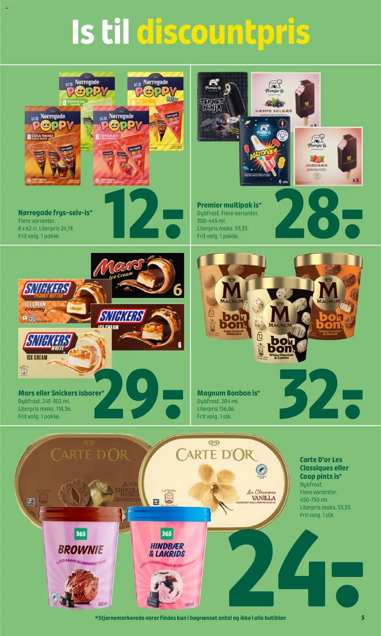 Coop 365 Tilbudsavis gyldig fra 26.06.2025 | Side: 5 | Produkter: Jordbær, Lakrids, Is, Cola