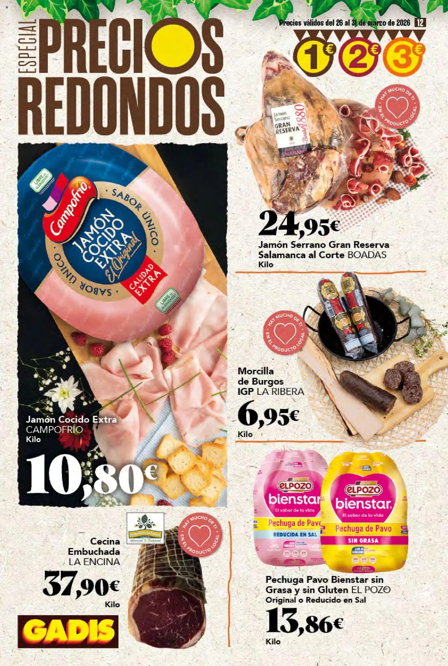 Gadis folleto │ válido desde el 26.03.2026 | Página: 12 | Productos: Jamón serrano, Jamón, Jamón cocido