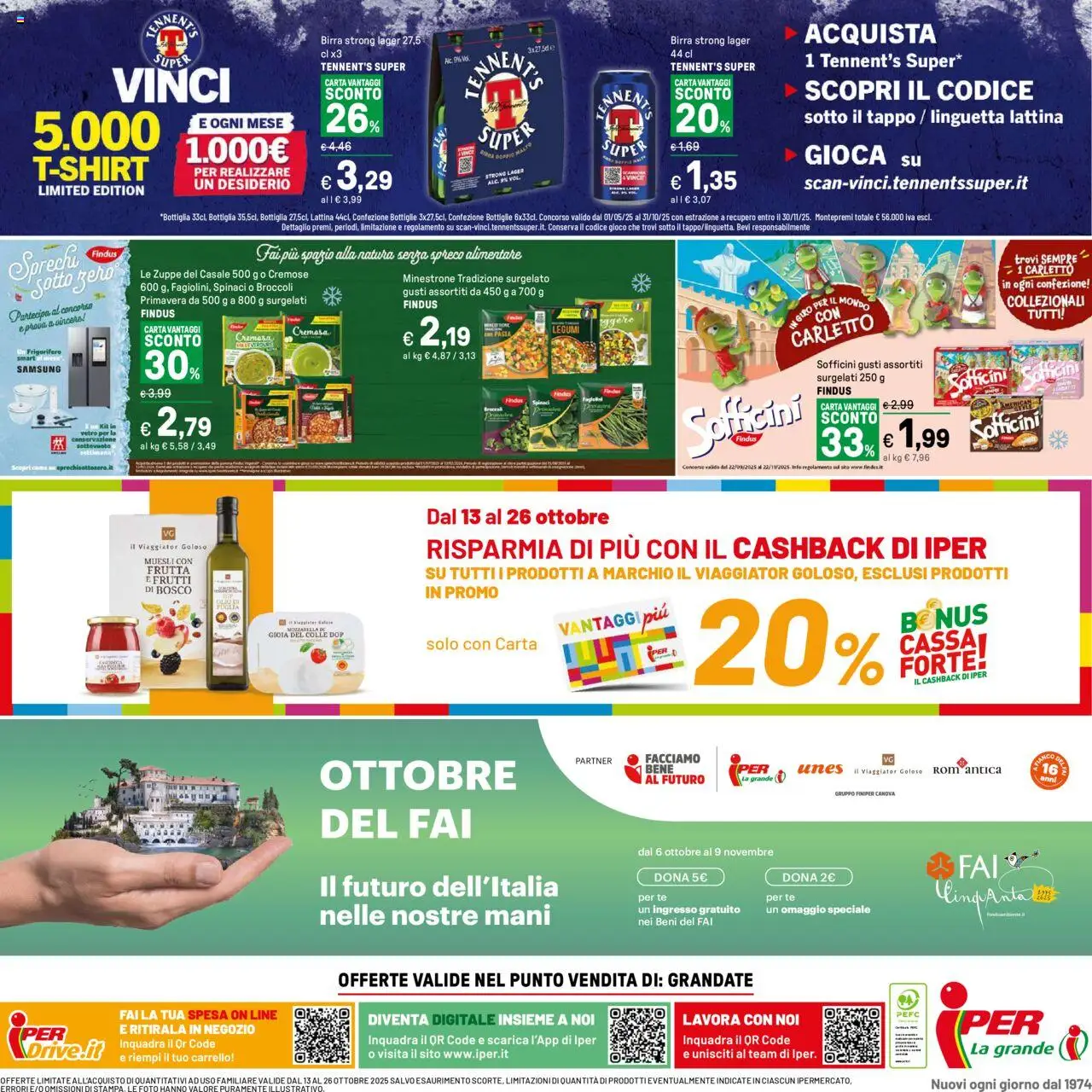 Volantino Iper del 13.10.2025 | Pagina: 40 | Prodotti: Mozzarella, Spinaci, Carrello, Broccoli