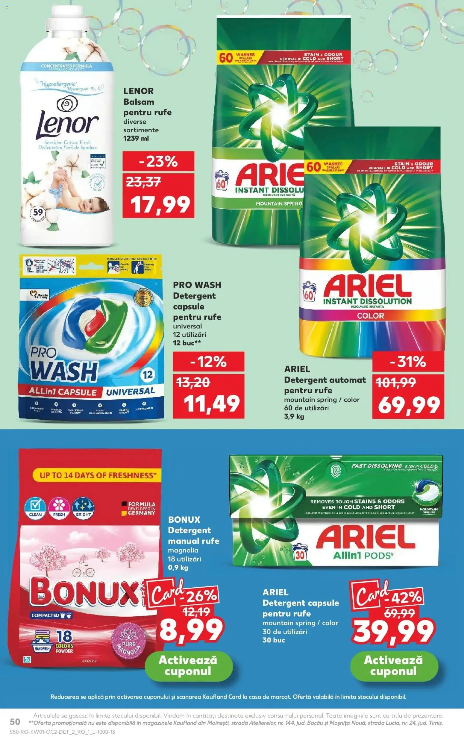 Noul catalog Kaufland – valabil de la 31.12.2025 | Pagină: 50 | Produse: Pomelo, Kedi Ödül Oyuncakları, Balsam, Detergent