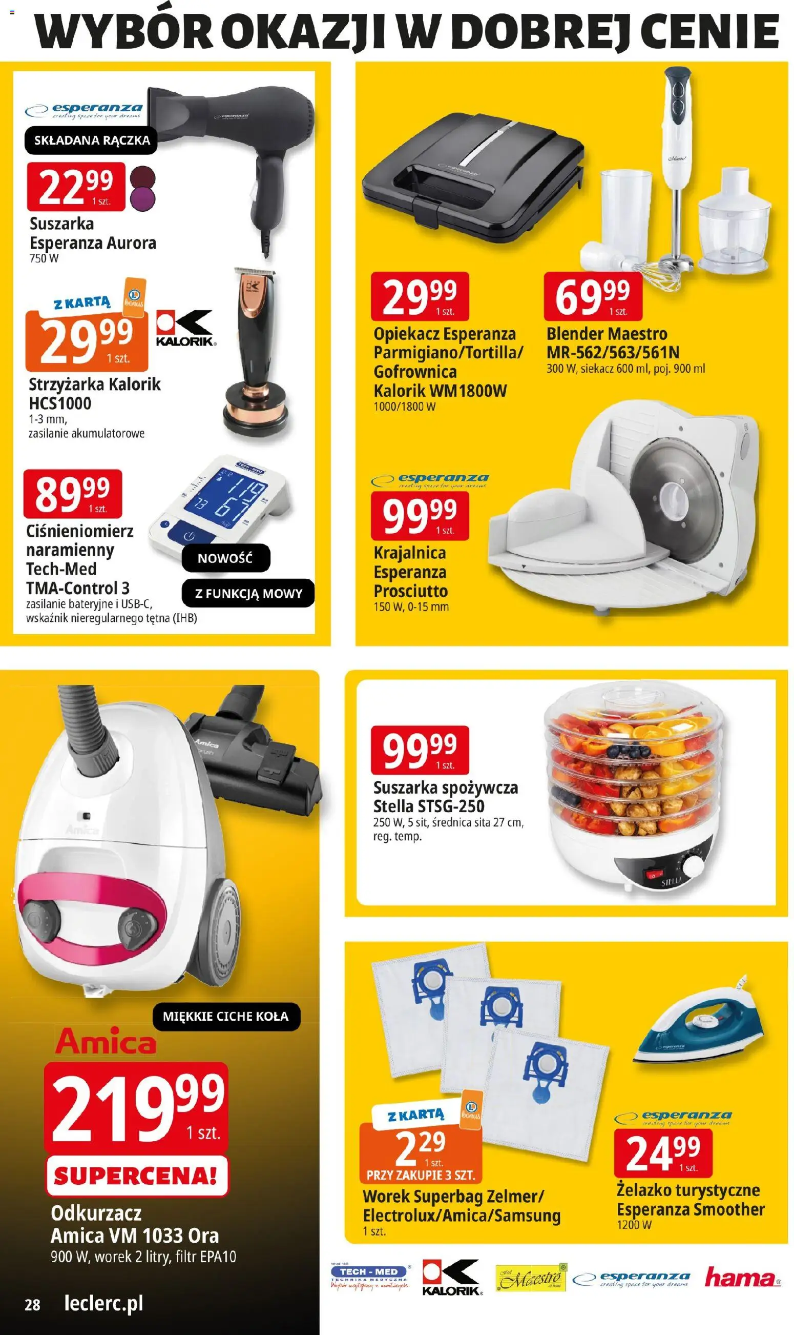 E.Leclerc Gazetka - Elbląg od 18.11.2025 | Strona: 28 | Produkty: Krajalnica, Opiekacz, Gofrownica, Prosciutto