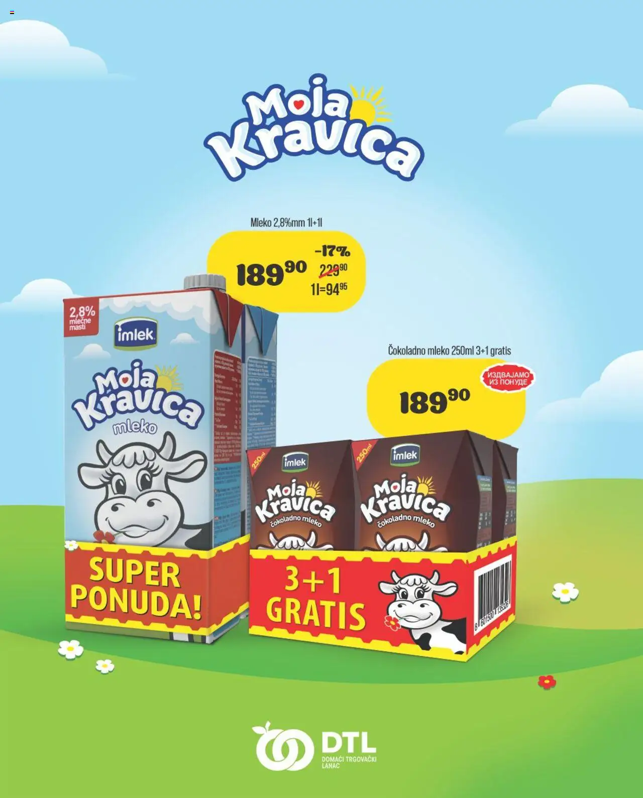 Europrom katalog - važi od 31.08.2025 | Strana: 1 | Proizvode: Čokoladno mleko, Moja kravica, Mleko