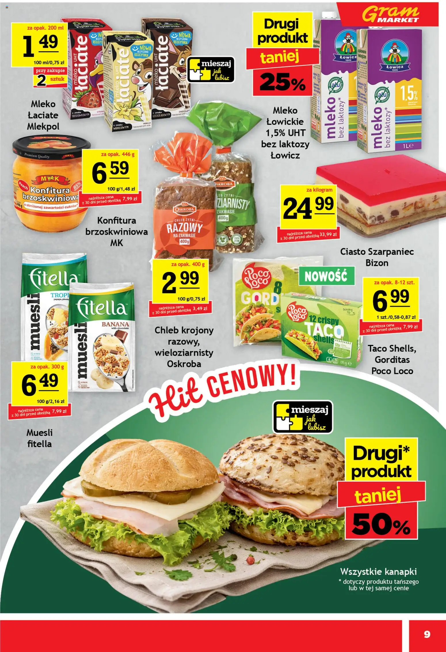 Gram Market gazetka od 08.04.2026 | Strona: 9 | Produkty: Ciasto, Chleb krojony, Chleb żytni, Chleb