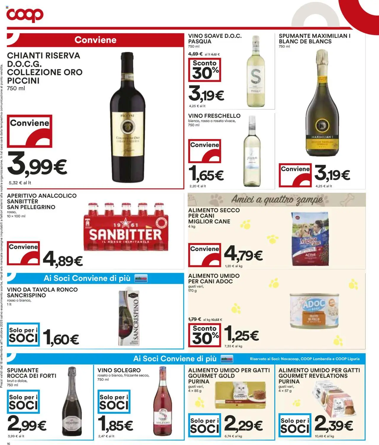 Volantino COOP del 18.09.2025 | Pagina: 16 | Prodotti: Vino, Data, Spumante, Aperitivo