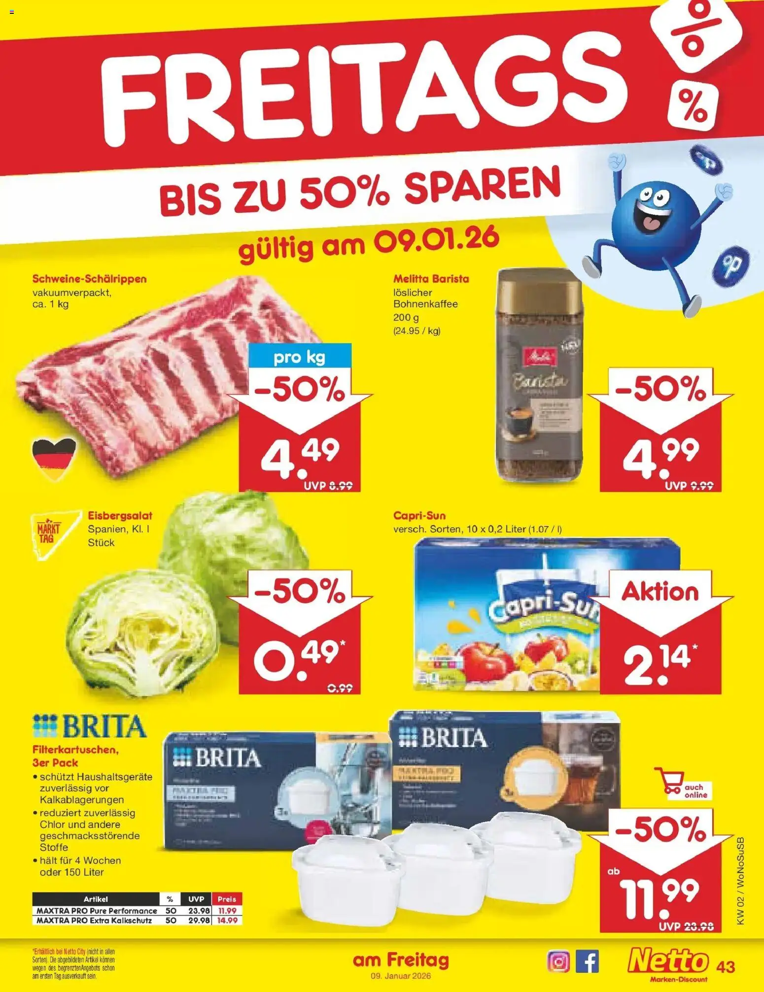 Netto Marken-Discount prospekt Rodgau	 – gültig ab 05.01.2026 | Seite: 47 | Produkte: Melitta, Capri sun, Eisbergsalat