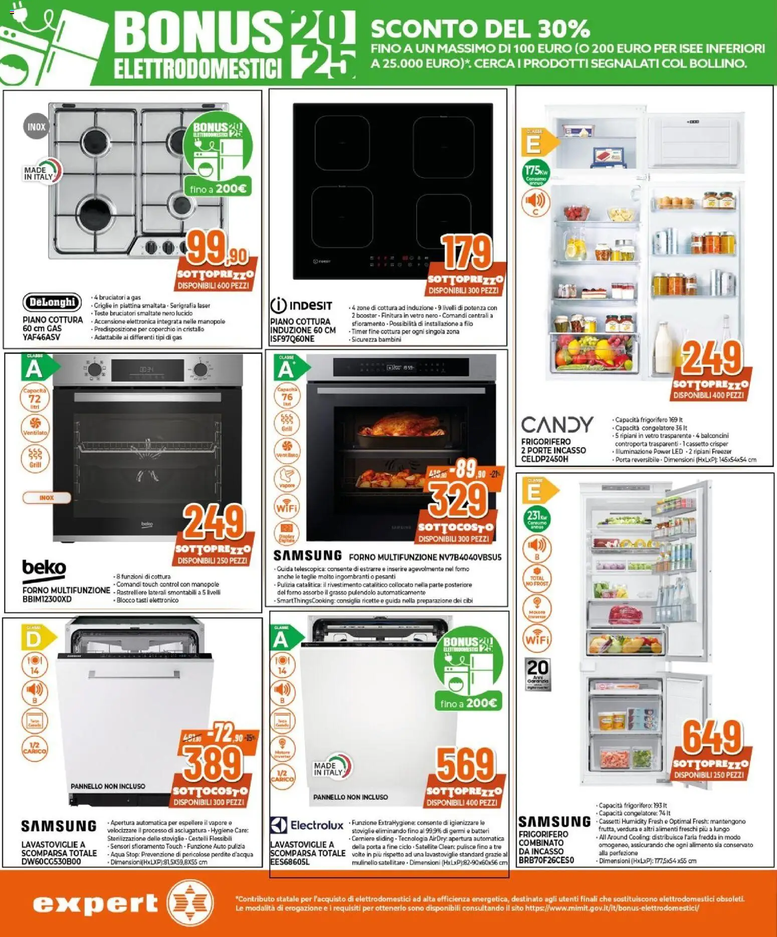 Volantino Expert del 12.12.2025 | Pagina: 36 | Prodotti: Piano cottura, Congelatore, Forno, Samsung