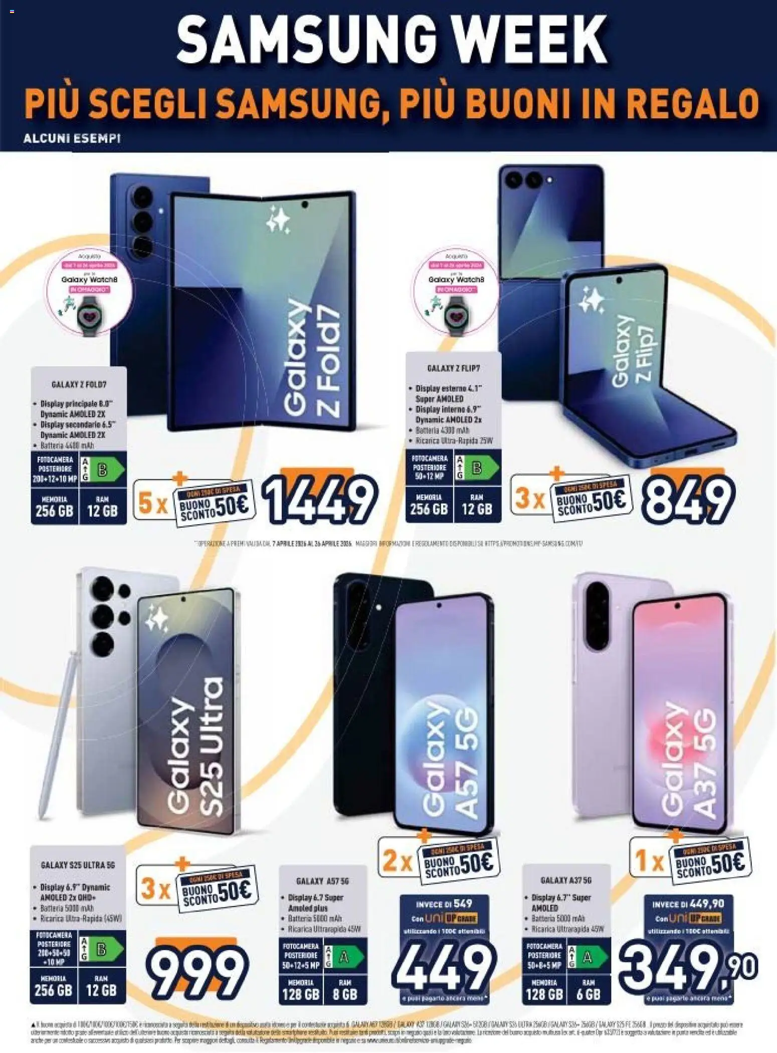 Volantino Unieuro del 20.04.2026 | Pagina: 2 | Prodotti: Fotocamera, Batteria, Samsung
