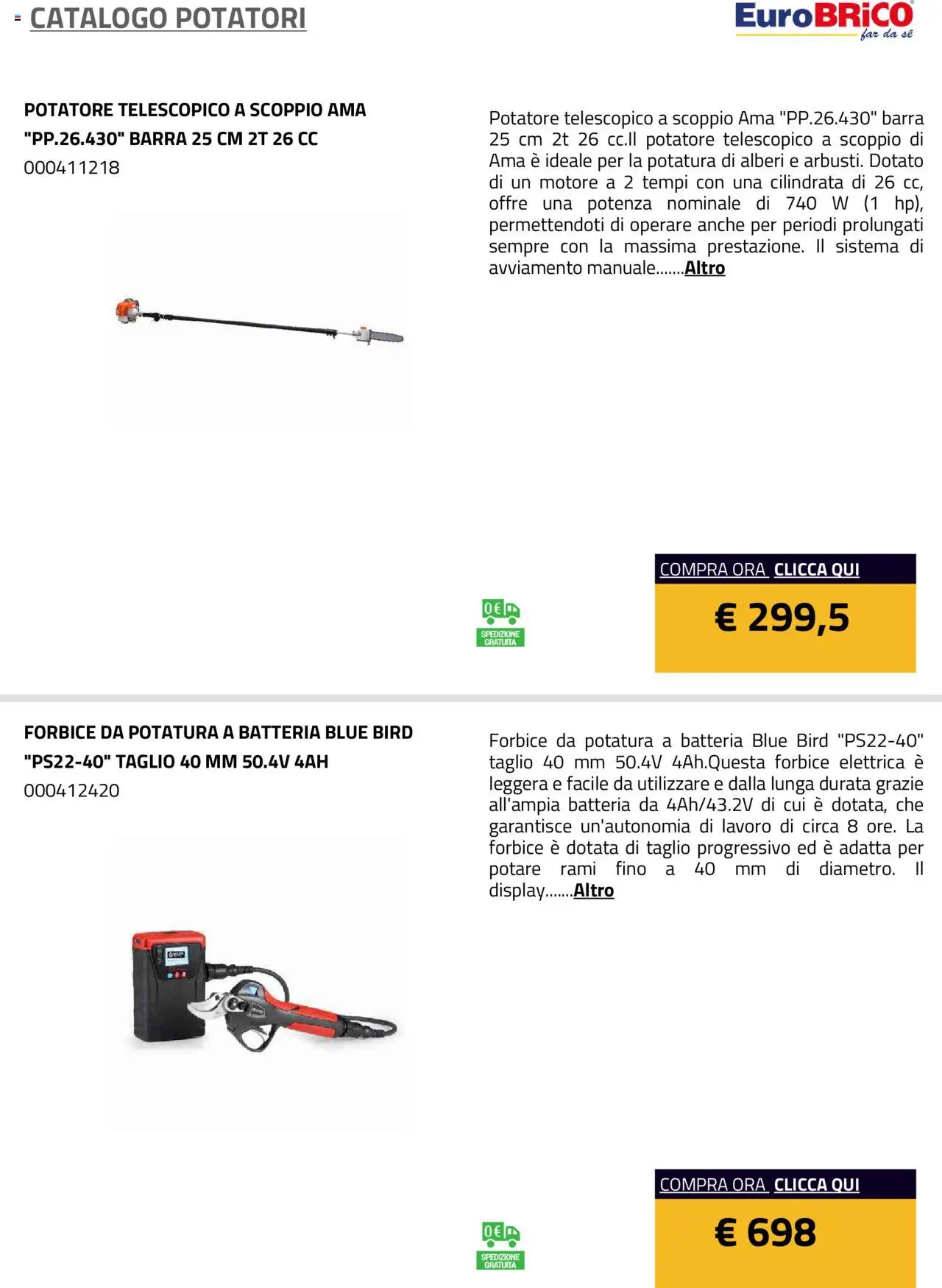 Volantino Eurobrico del 23.07.2025 | Pagina: 16 | Prodotti: Forbice, Batteria