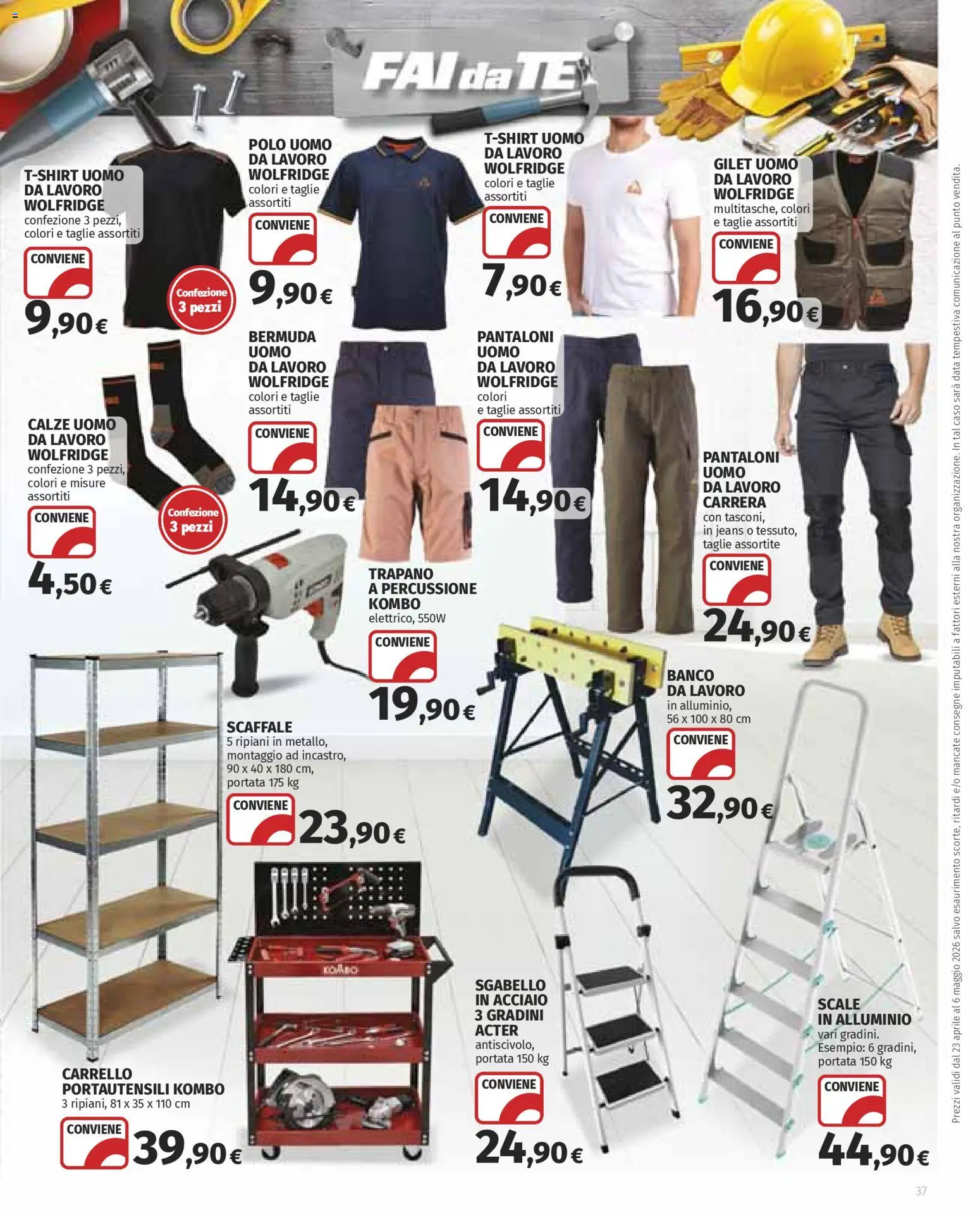 Volantino Ipercoop del 23.04.2026 | Pagina: 37 | Prodotti: Gilet, Data, Polo, Sgabello