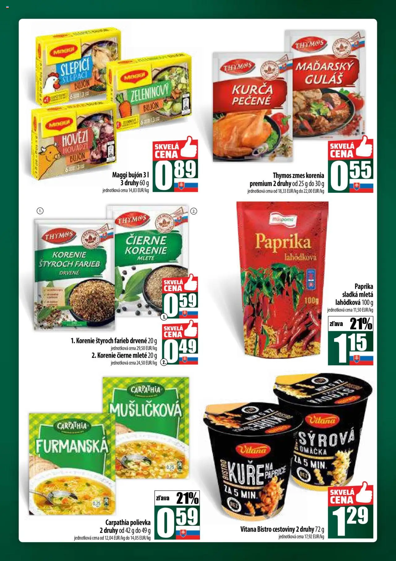 COOP Jednota široká ponuka │ platný od 24.07.2025 | Strana: 29 | Produkty: Paprika, Cestoviny, Korenie, Kurča