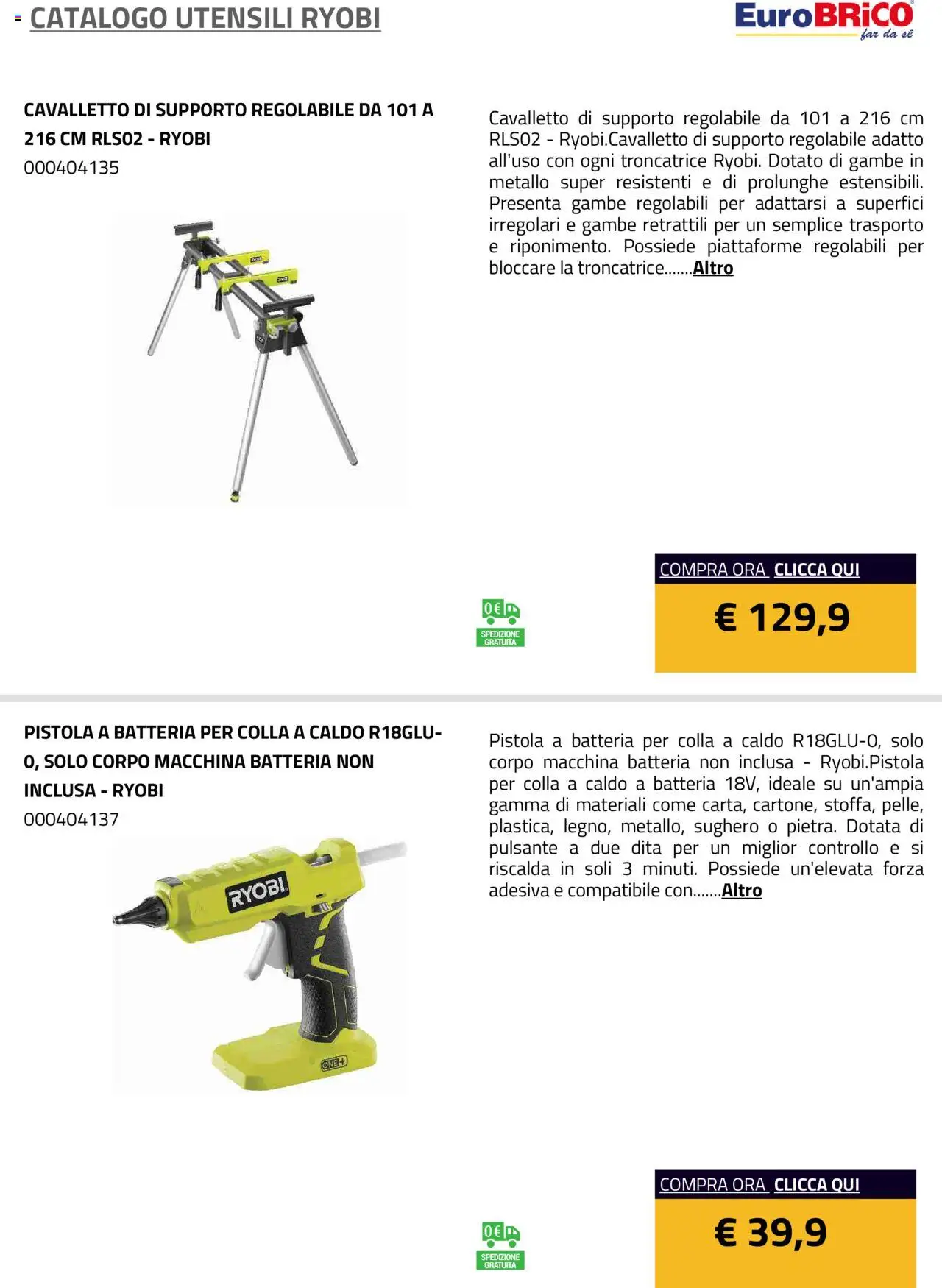 Volantino Eurobrico del 23.07.2025 | Pagina: 43 | Prodotti: Colla, Batteria
