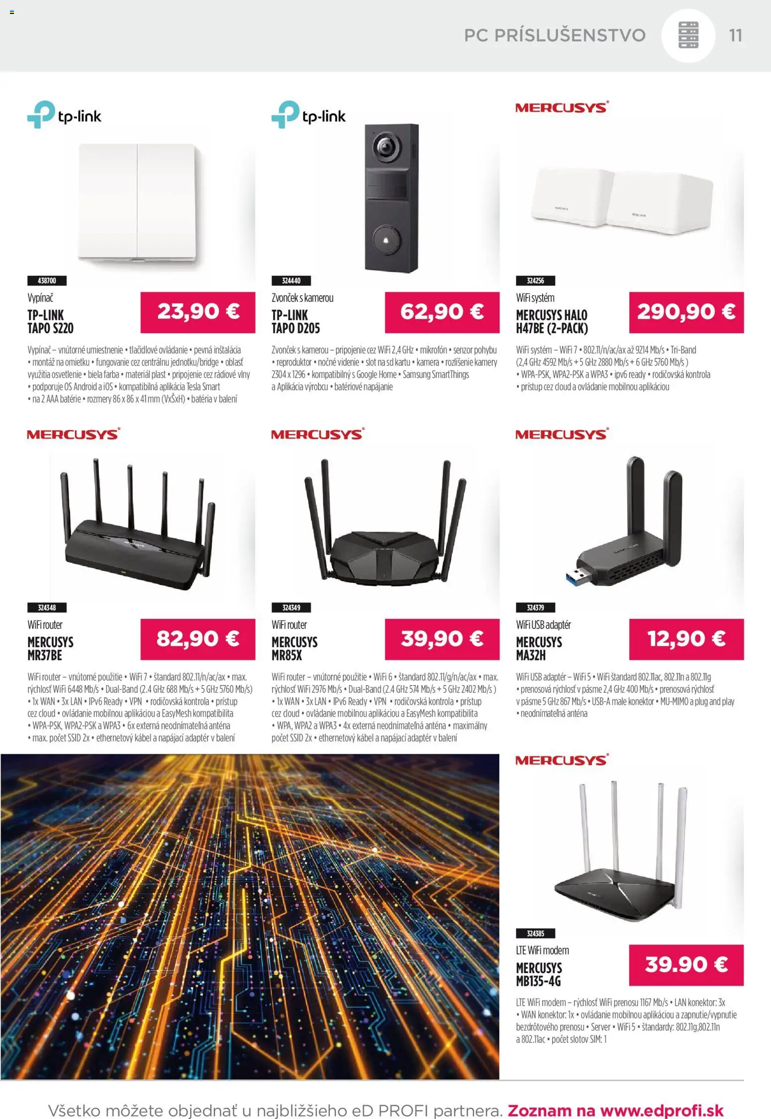 Nové ED Profi akcie – leták je platný od 01.01.2026 | Strana: 11 | Produkty: Osvetlenie, Zvonček, Samsung, PC