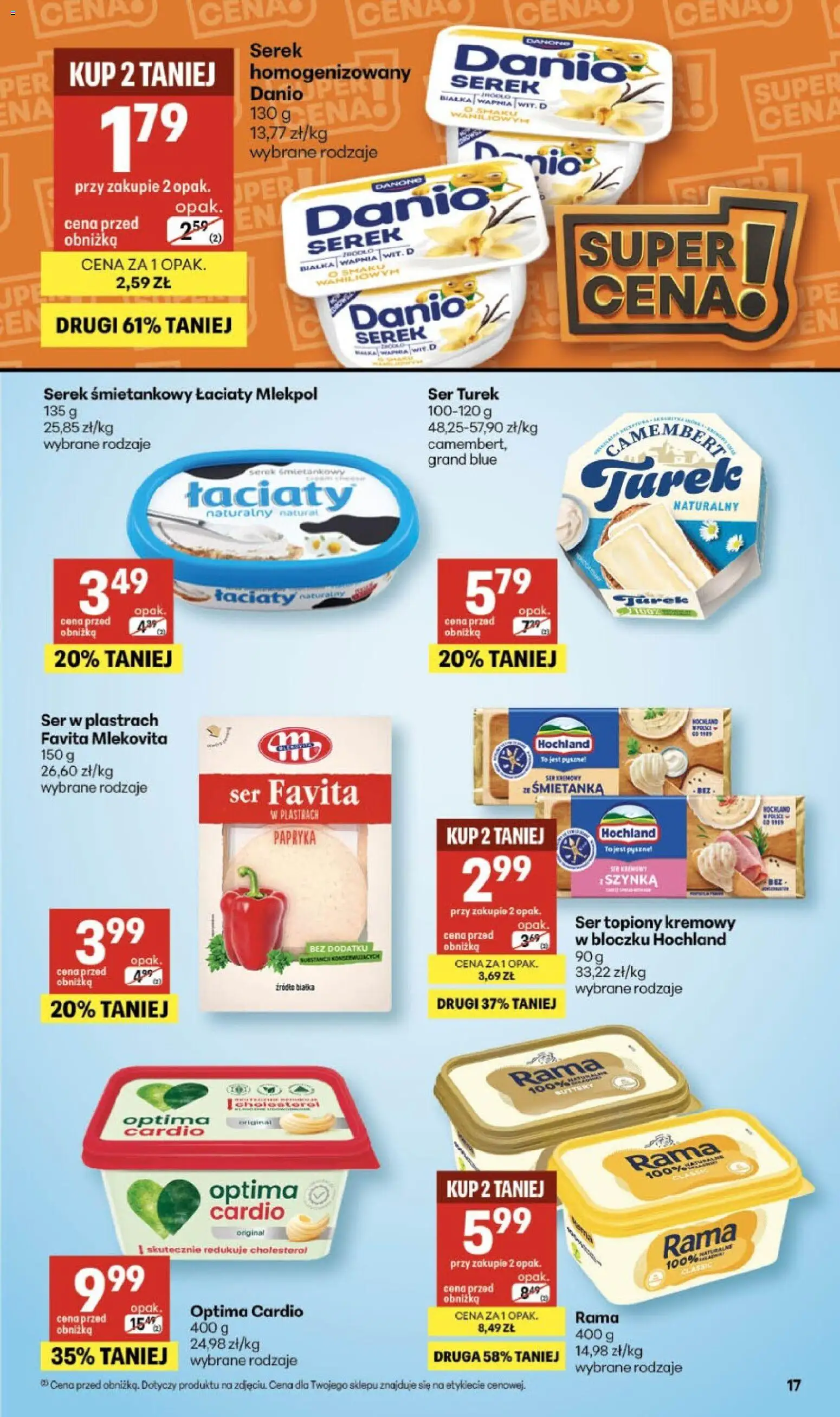 Delikatesy Centrum Gazetka od 19.02.2026 | Strona: 17 | Produkty: Ser topiony, Serek, Camembert, Ser