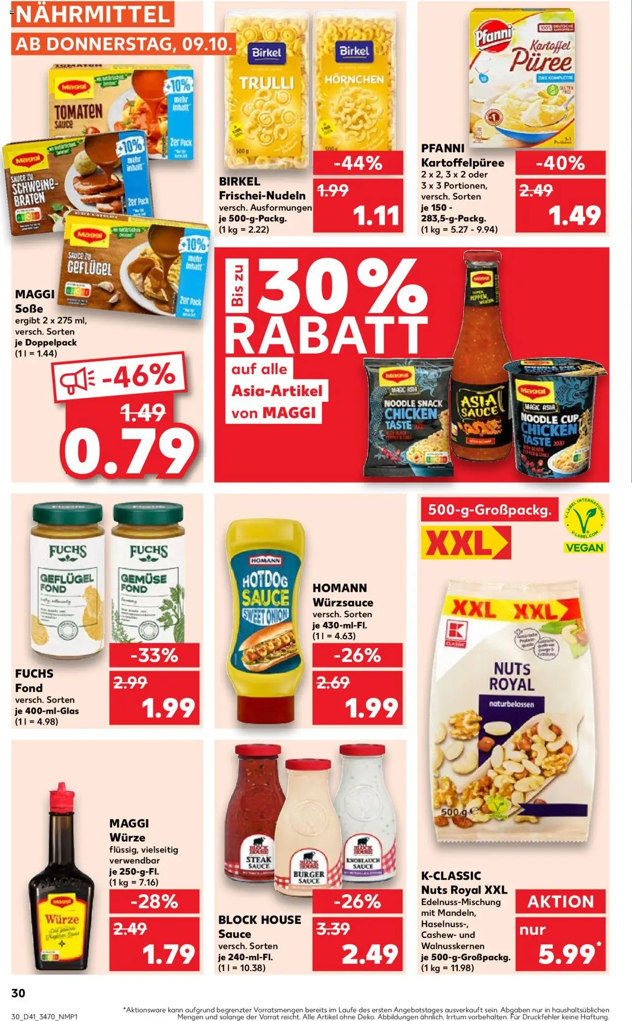 Kaufland prospekt Potsdam	 – gültig ab 09.10.2025 | Seite: 30 | Produkte: Maggi, Tomaten, Soße, Pasta