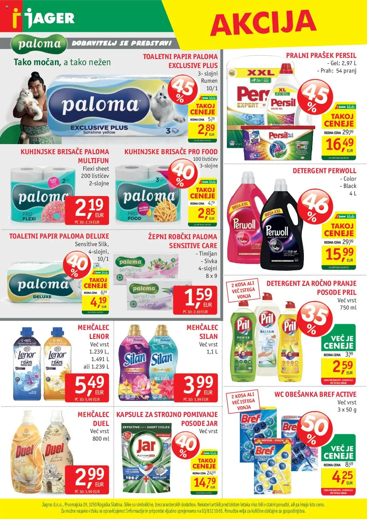 Novi Jager katalog ponudbe – veljaven od 10.09.2025 | Stran: 14 | Izdelki: Prašek, Mehčalec, Toaletni papir, Detergent