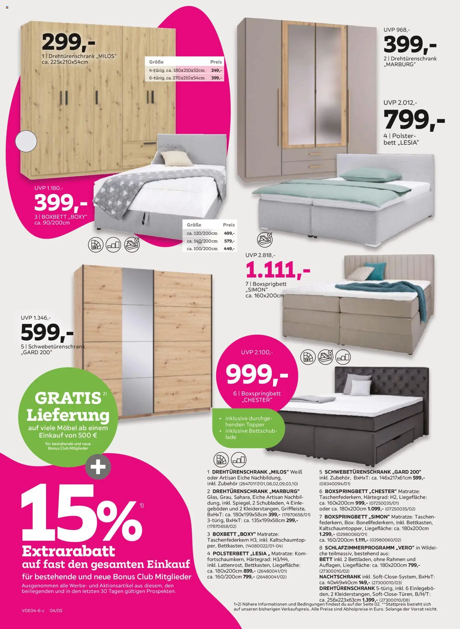 Mömax Prospekt 	 – gültig ab 13.04.2026 | Seite: 4 | Produkte: Bett, Matratze, Boxspringbett, Topper