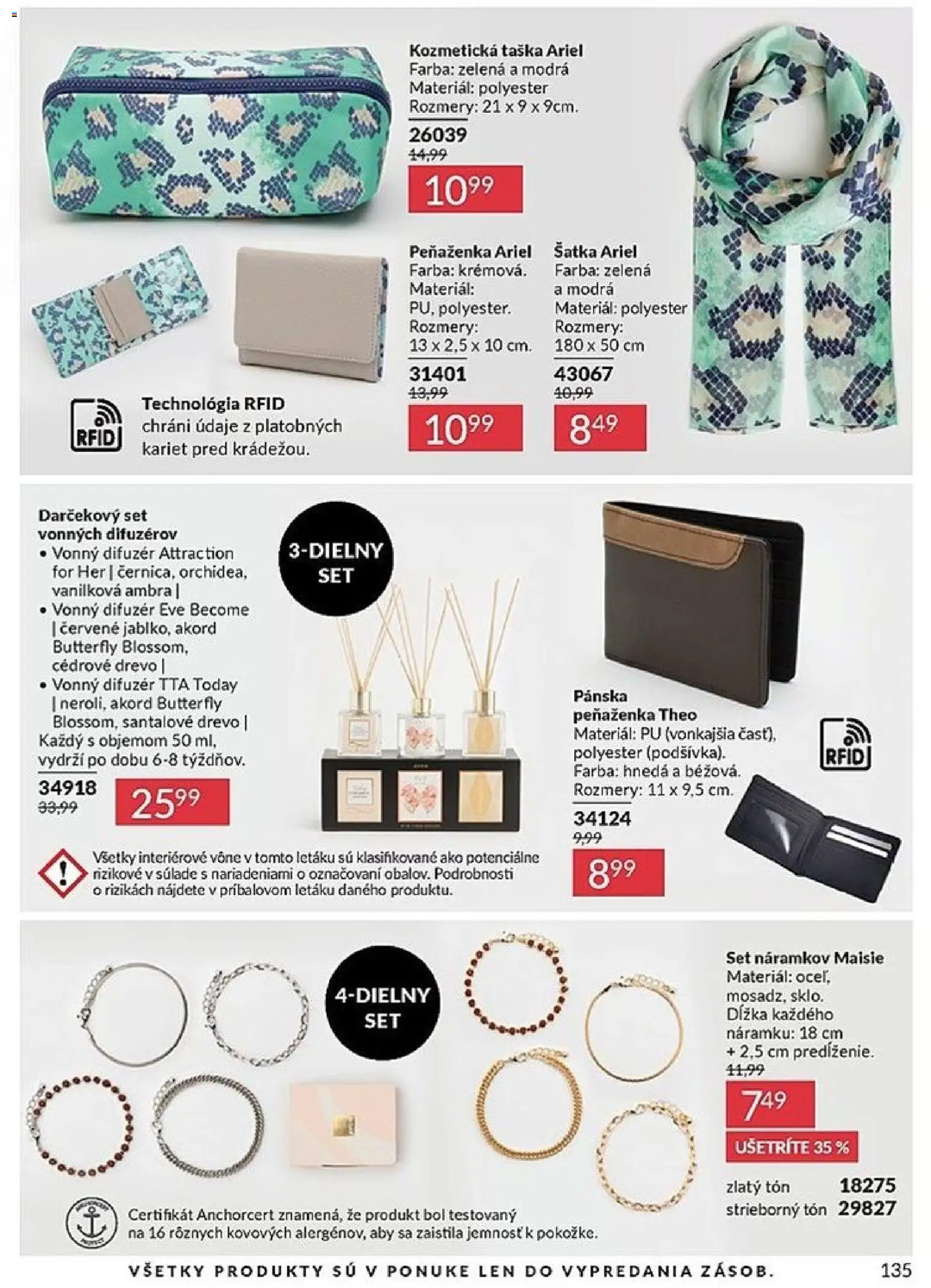 Nové Avon akcie – leták je platný od 01.05.2026 | Strana: 135 | Produkty: Difúzer, Ariel, Peňaženka, Taška