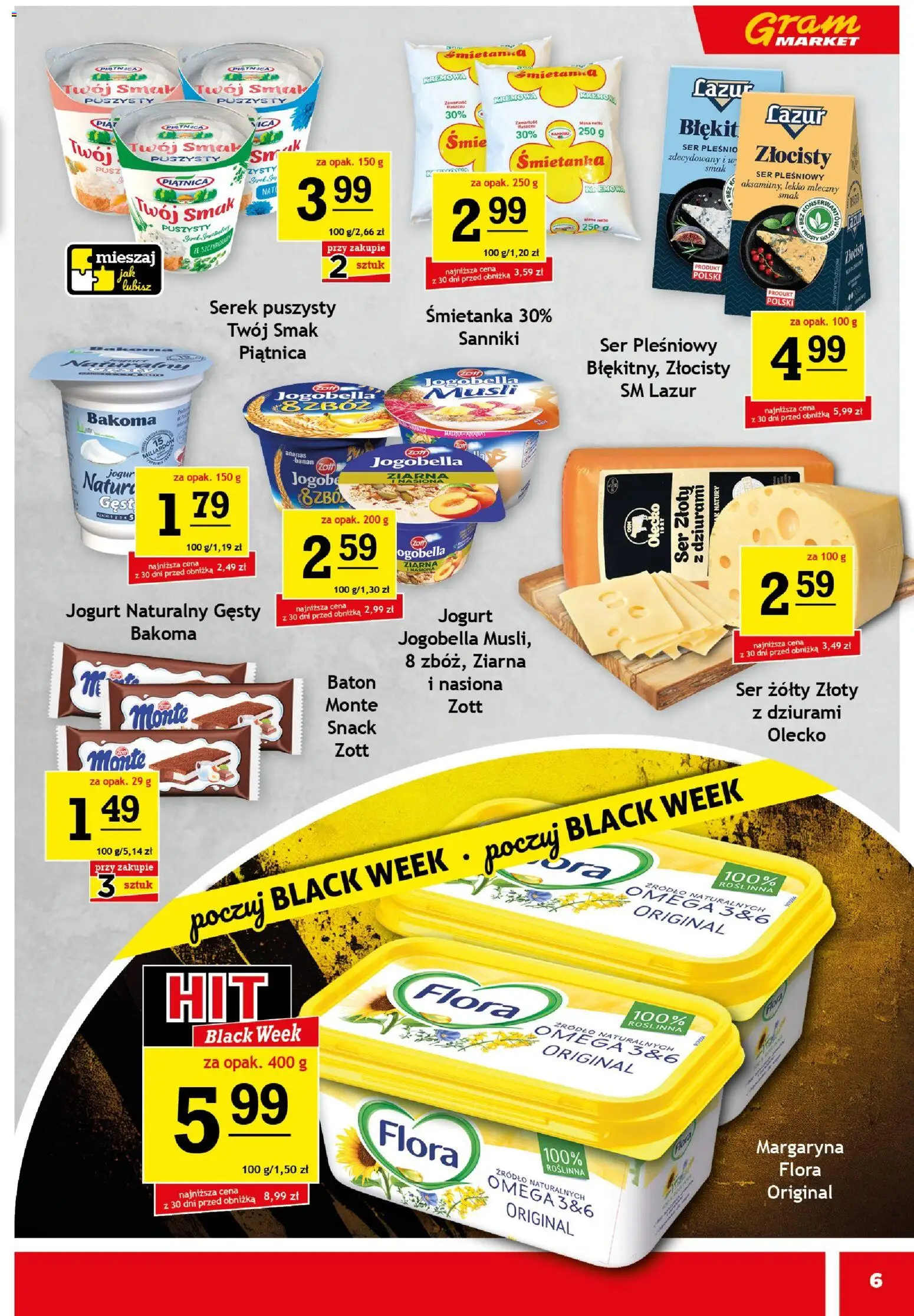 Gram Market Black Friday od 19.11.2025 | Strona: 6 | Produkty: Jogurt naturalny gęsty, Jogurt naturalny, Nasiona, Margaryna