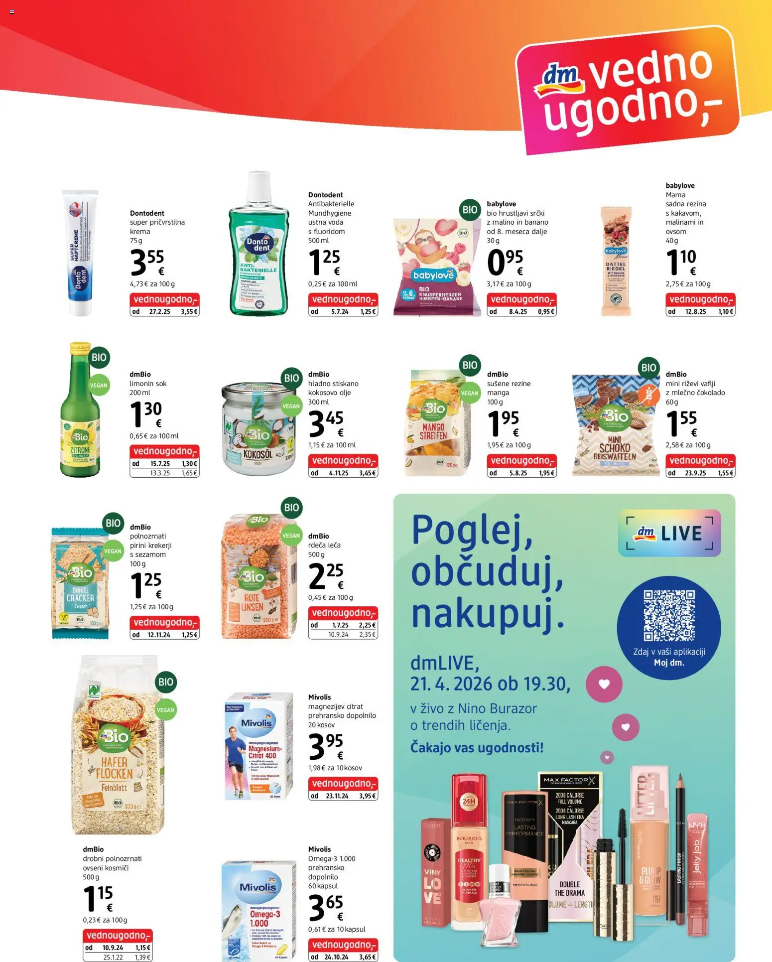 Novi DM Drogerie Markt katalog ponudbe – veljaven od 20.04.2026 | Stran: 3 | Izdelki: Krema, Leča, Voda, Mango